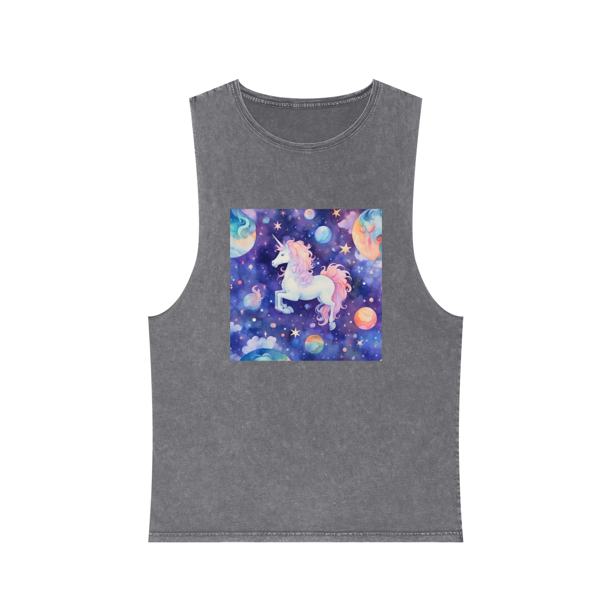 There Is Unicorn That Is Flying Through Sky Generative Ai Unisex Stonewash Tank Top - Image 9