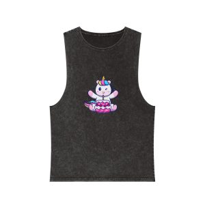 Cute Unicorn Birthday Unisex Stonewash Tank Top