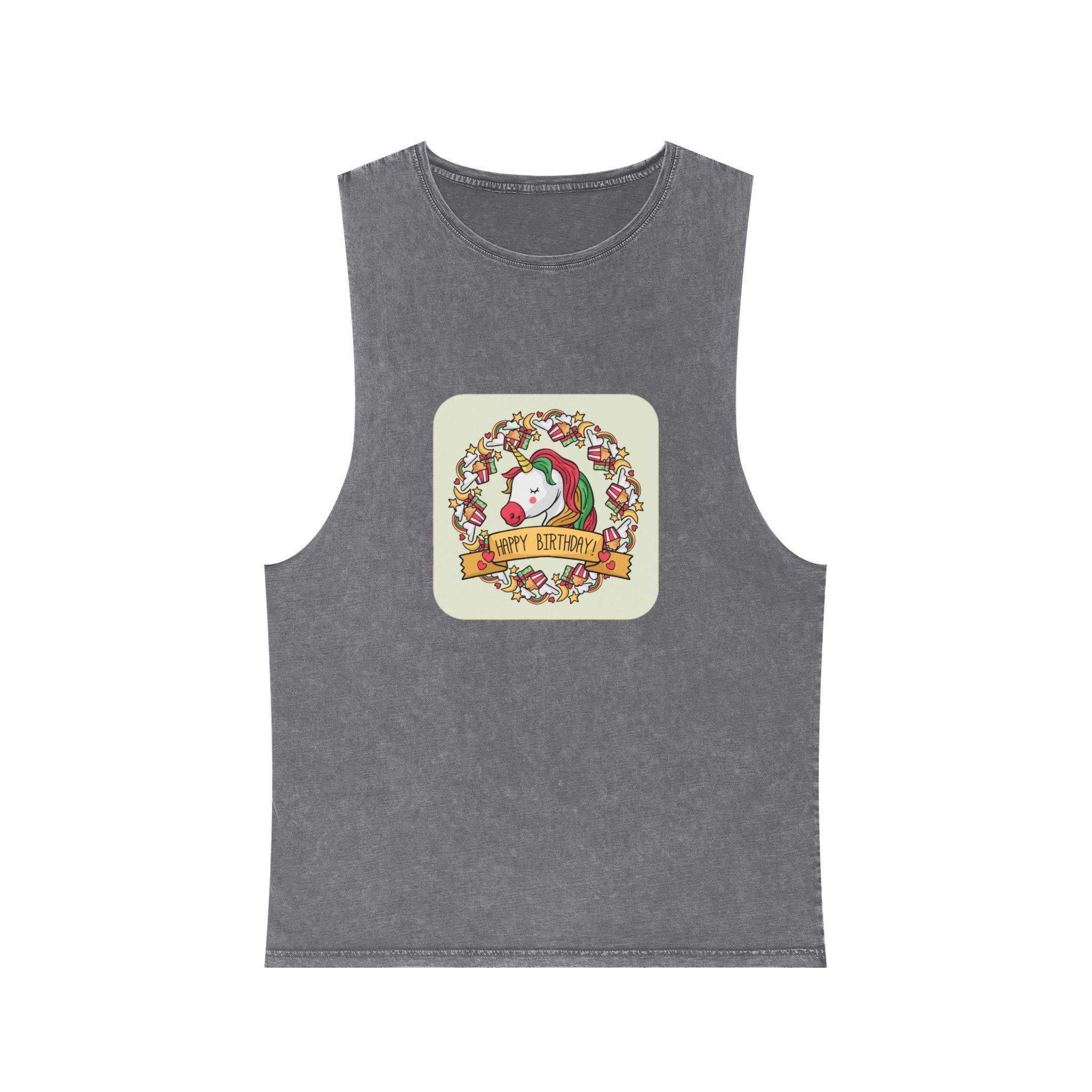 Unicorn V101 Unisex Stonewash Tank Top - Image 9