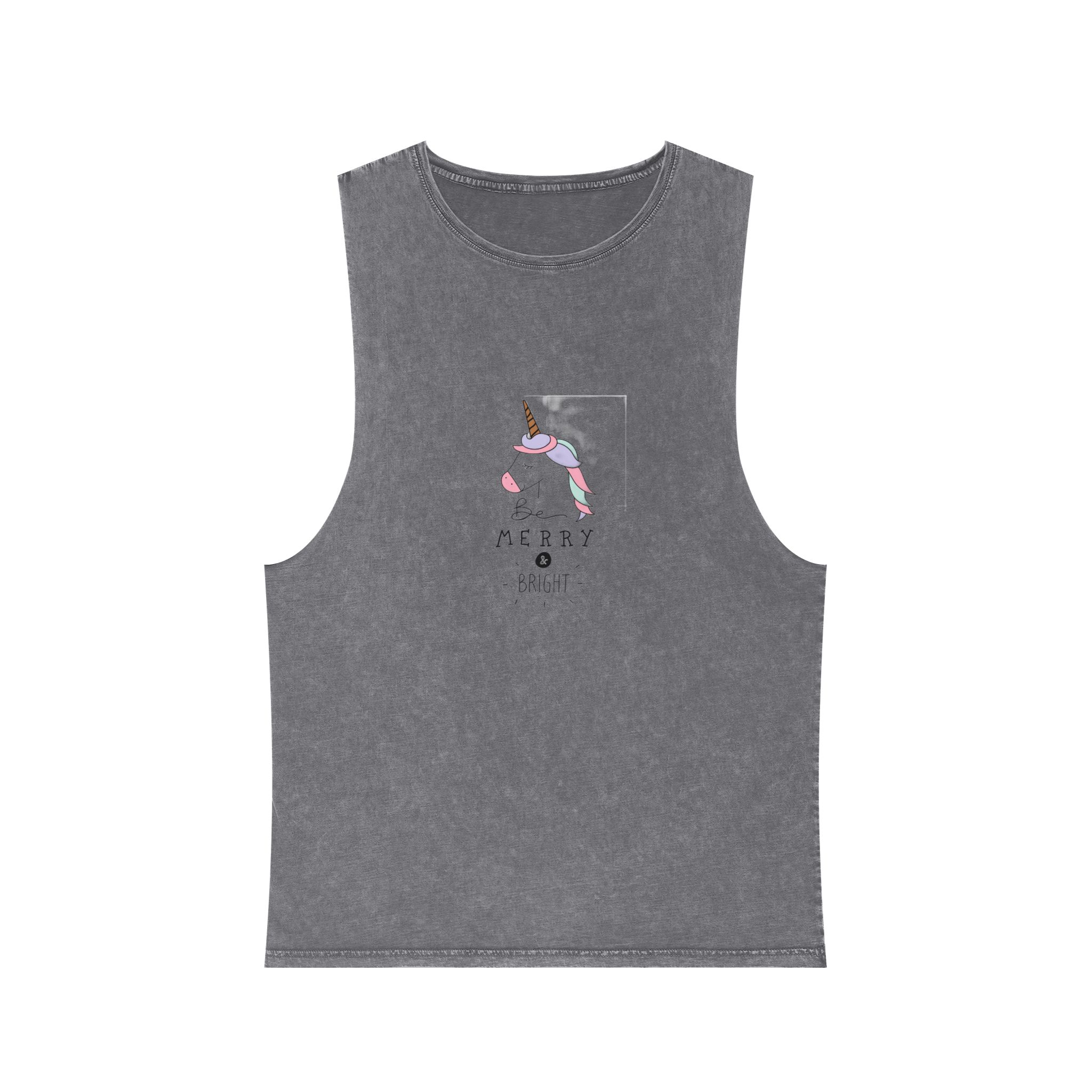Christmas Card Unisex Stonewash Tank Top - Image 9