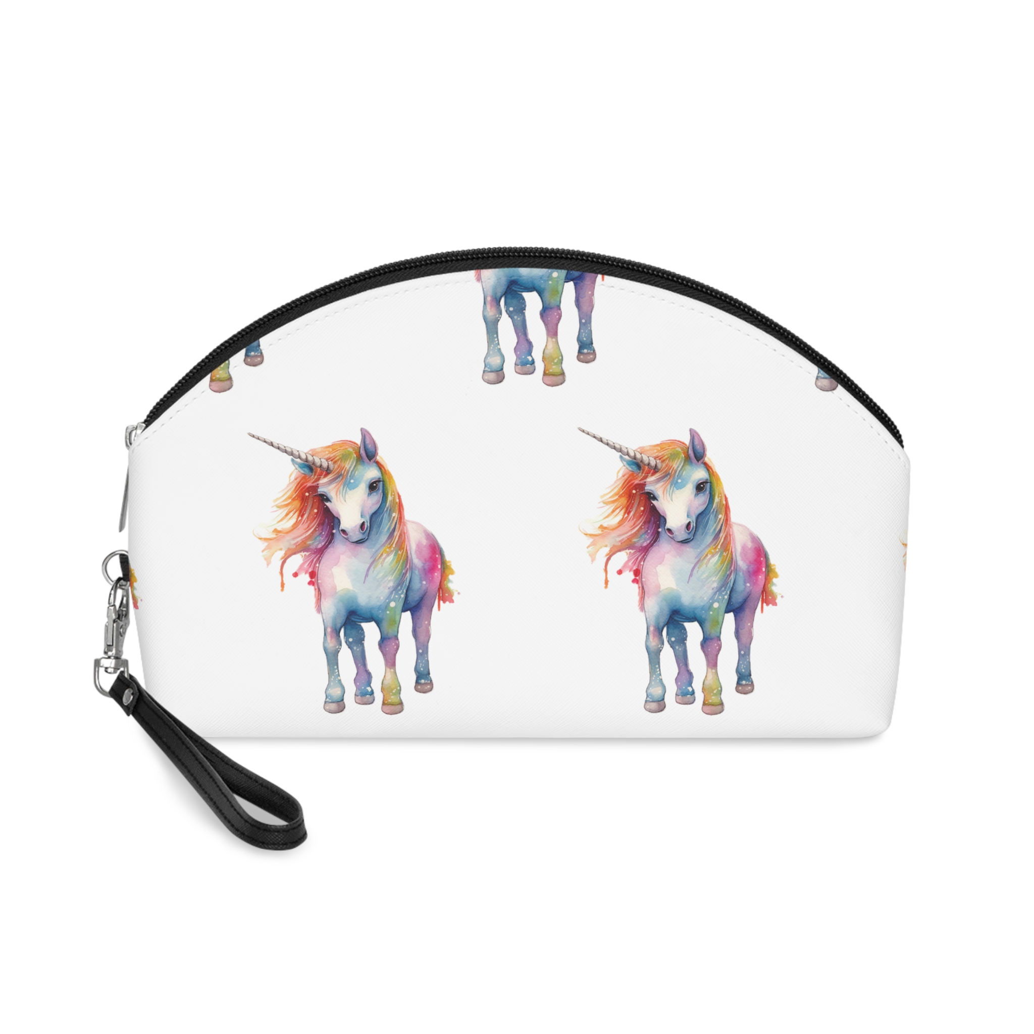 Painting Unicorn With Colorful Mane Long Mane Generative Ai (5) Makeup Bag