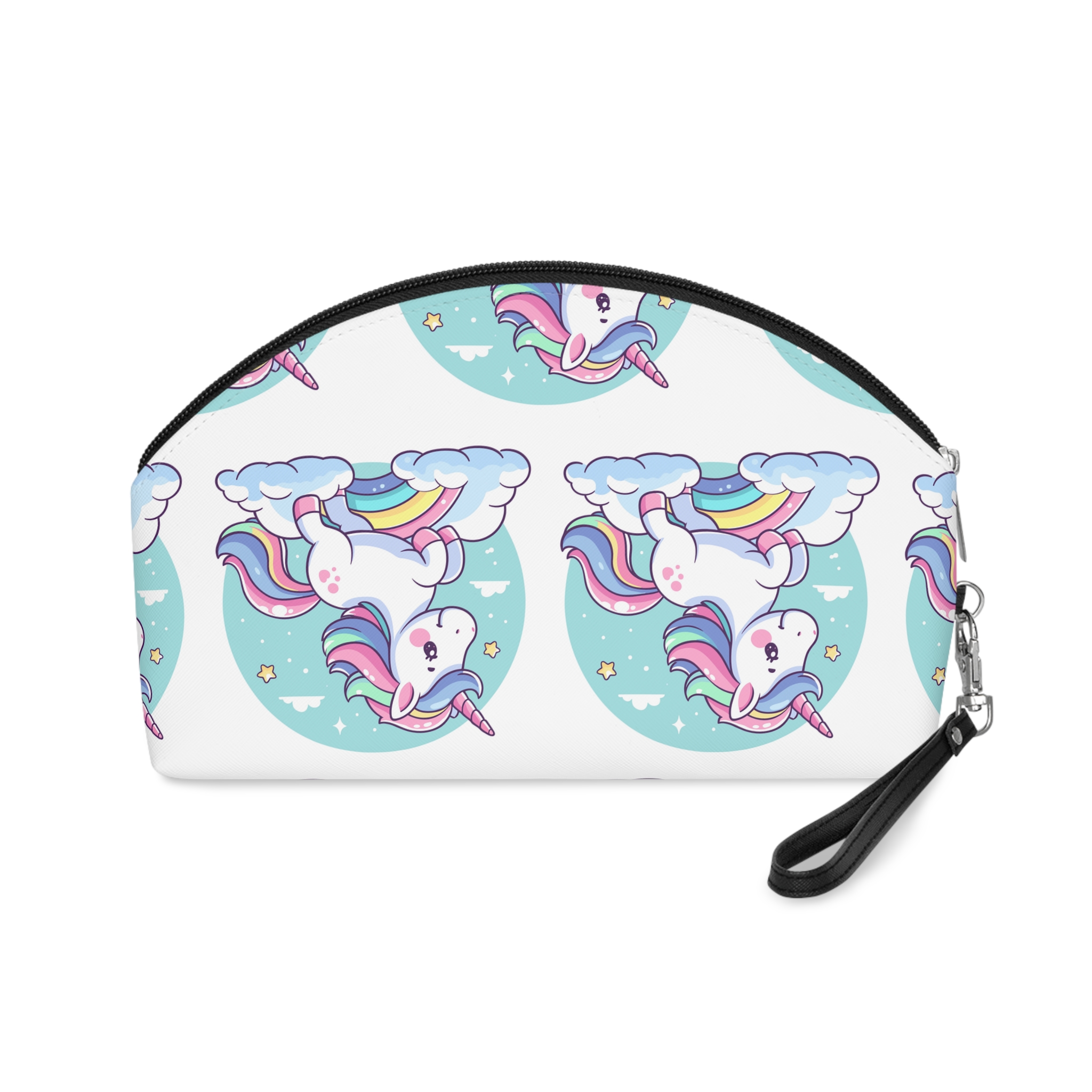 Cartoon Unicorn With Rainbow Its Tail Makeup Bag - Image 2