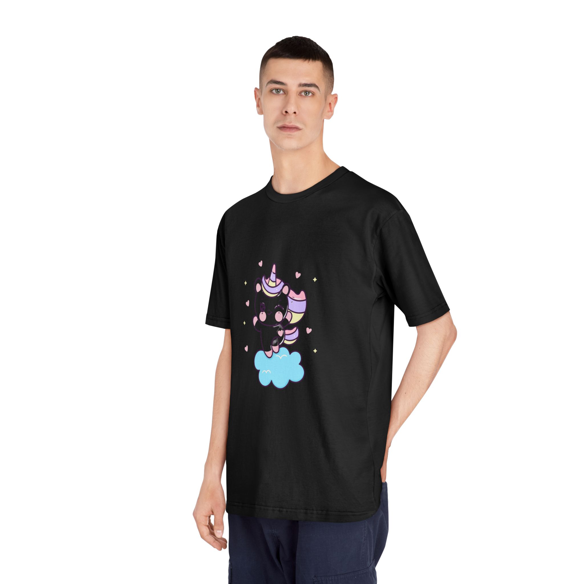 Unicorn Cloud Kawaii Animal Cartoon Fairytale Character Unisex Classic Crewneck T Shirt - Image 8