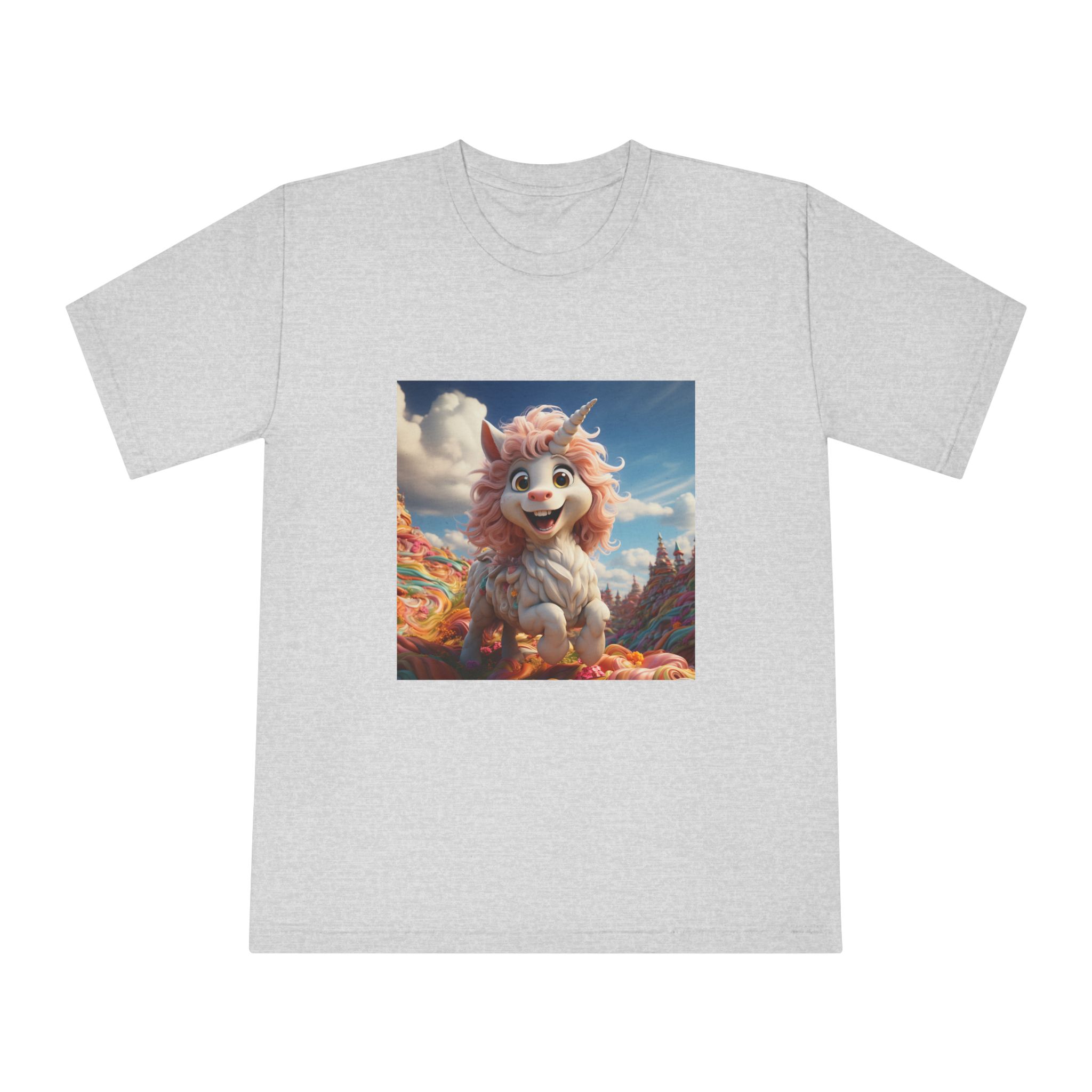 There Is Cartoon Unicorn That Is Standing Field Candy Generative Ai Unisex Classic Crewneck T Shirt - Image 13