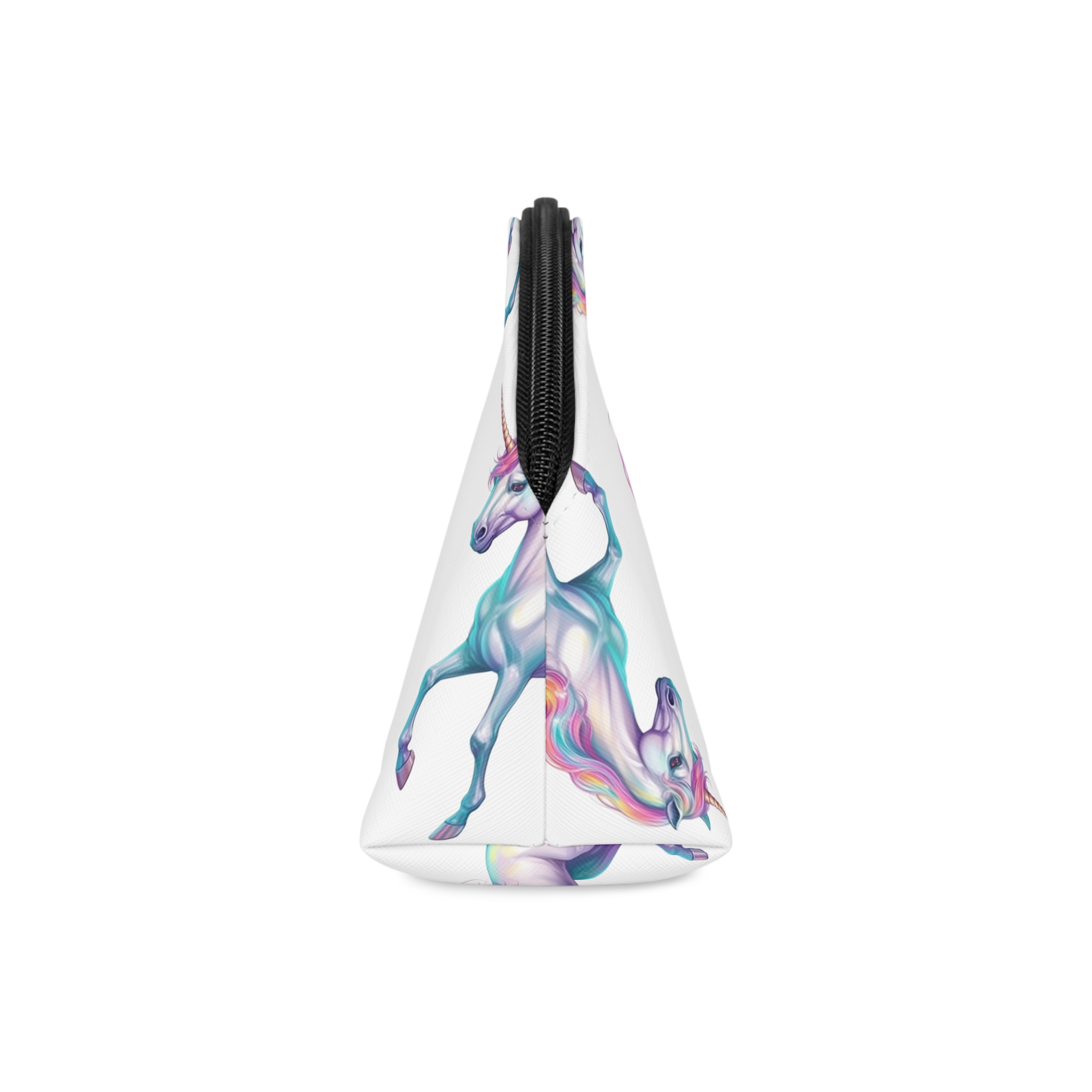 White Unicorn With Rainbow Mane Long Mane Generative Ai Fotor Bg Remover 20231203171019 Makeup Bag - Image 4
