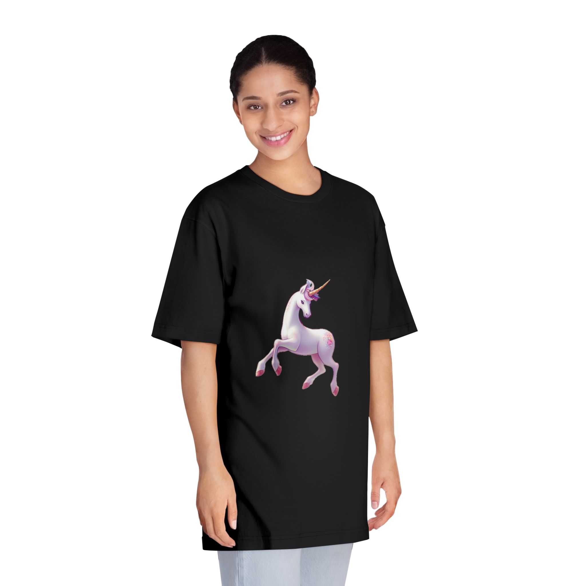 Beautiful Unicorn Running Magical Meadow Unicorn Background Images Whimsical Unicorn (44) Unisex Classic Crewneck T Shirt - Image 7