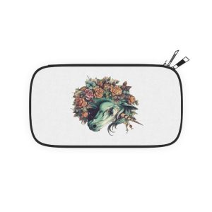 Detailed Illustration Print Vintage Unicorn Passport Wallet