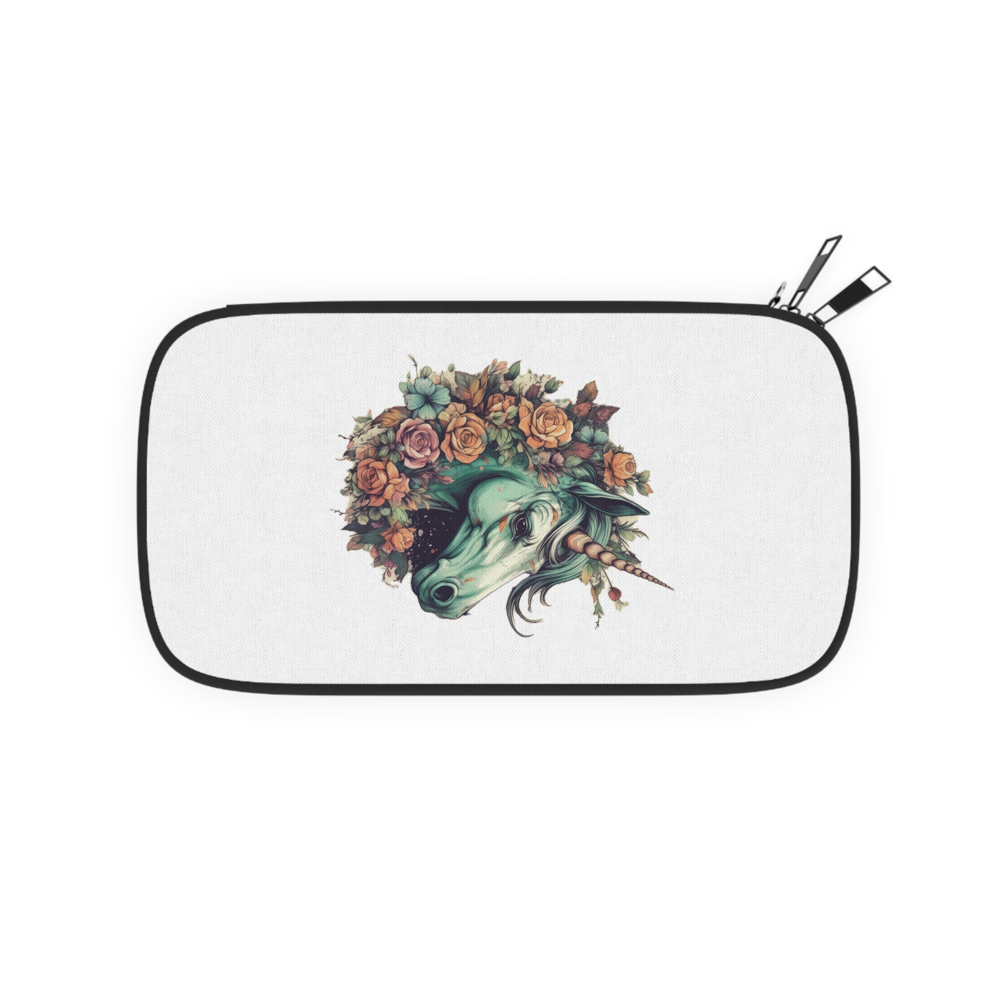Detailed Illustration Print Vintage Unicorn Passport Wallet