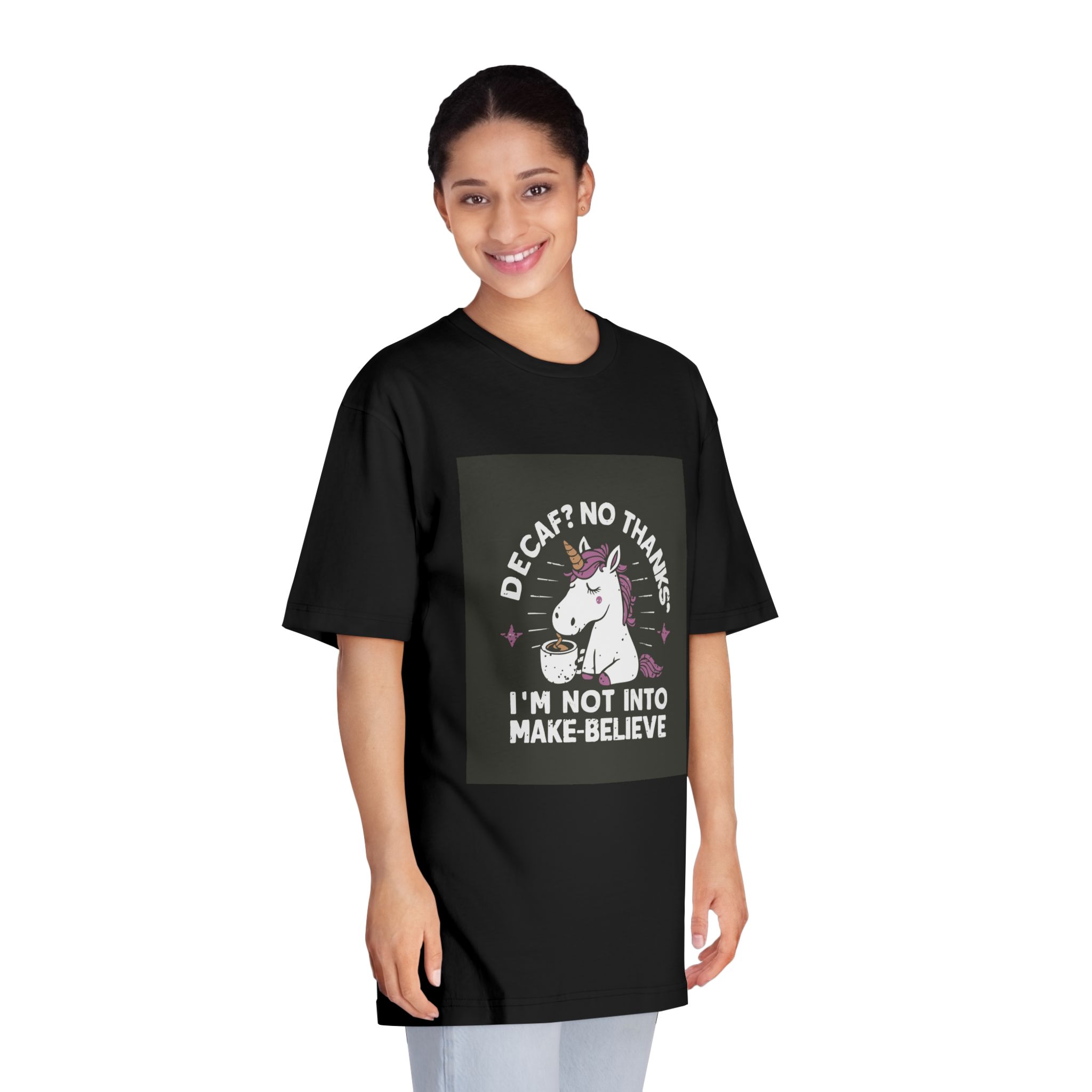 Decaf No Thanks I Am Not Into Make Believe Unisex Classic Crewneck T Shirt - Image 7
