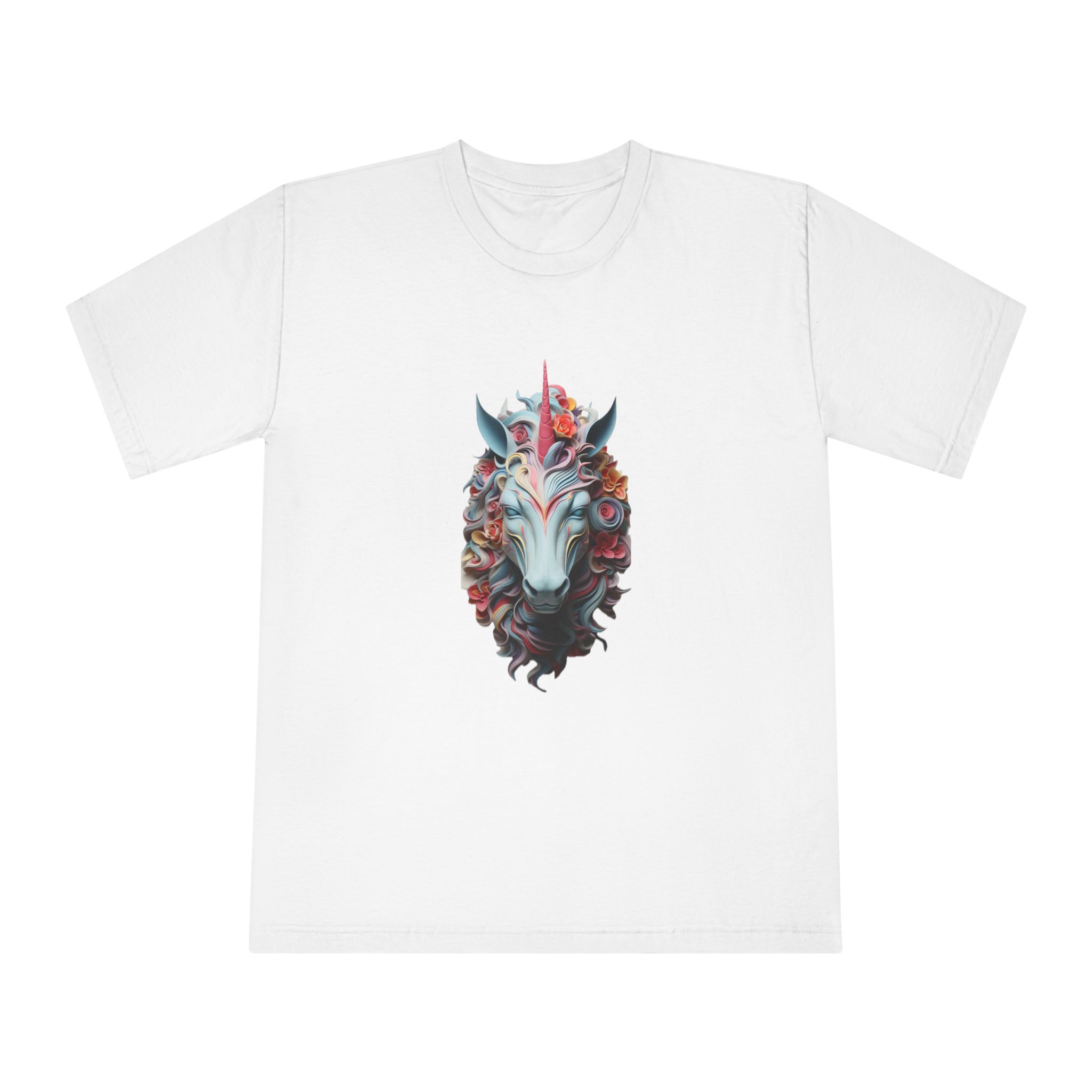 Colorful 3d Unicorn With Colorful Mane (2) Unisex Classic Crewneck T Shirt