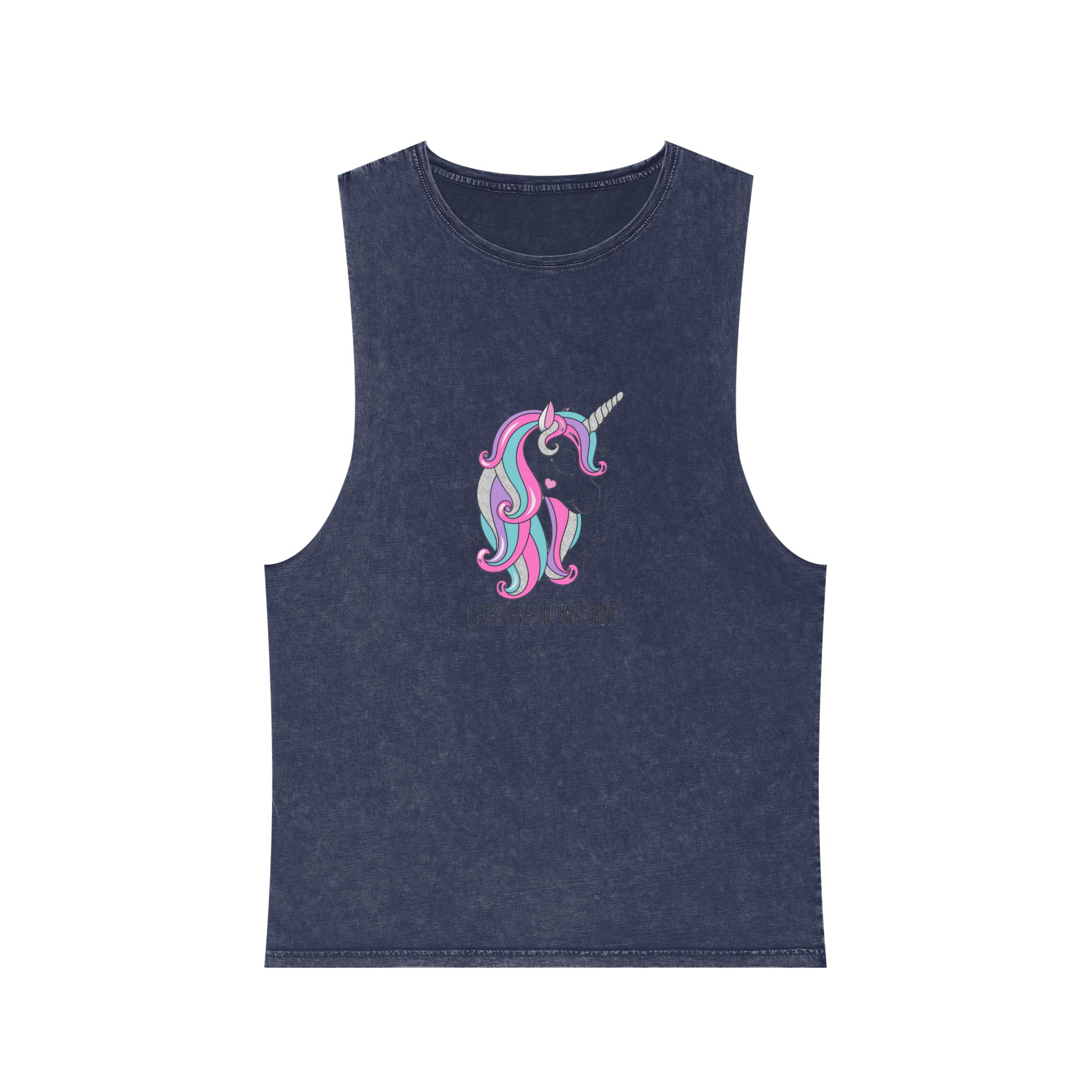 I Belive In Unicorns Copia Unisex Stonewash Tank Top - Image 13