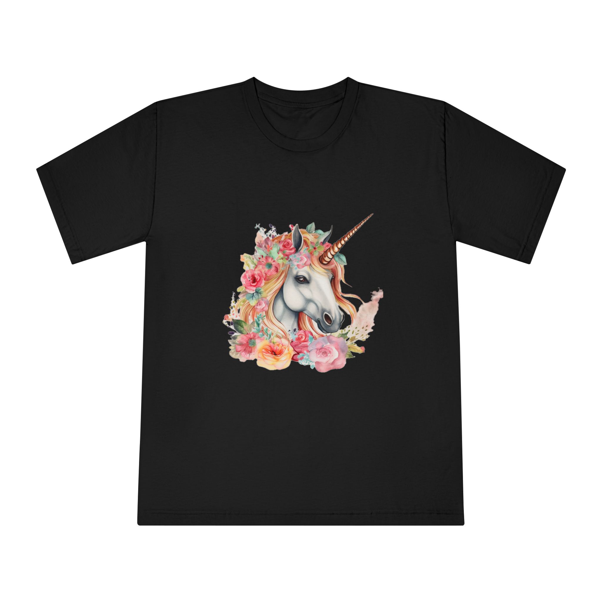 Unicorn With Flower Crown It (1) Unisex Classic Crewneck T Shirt - Image 5