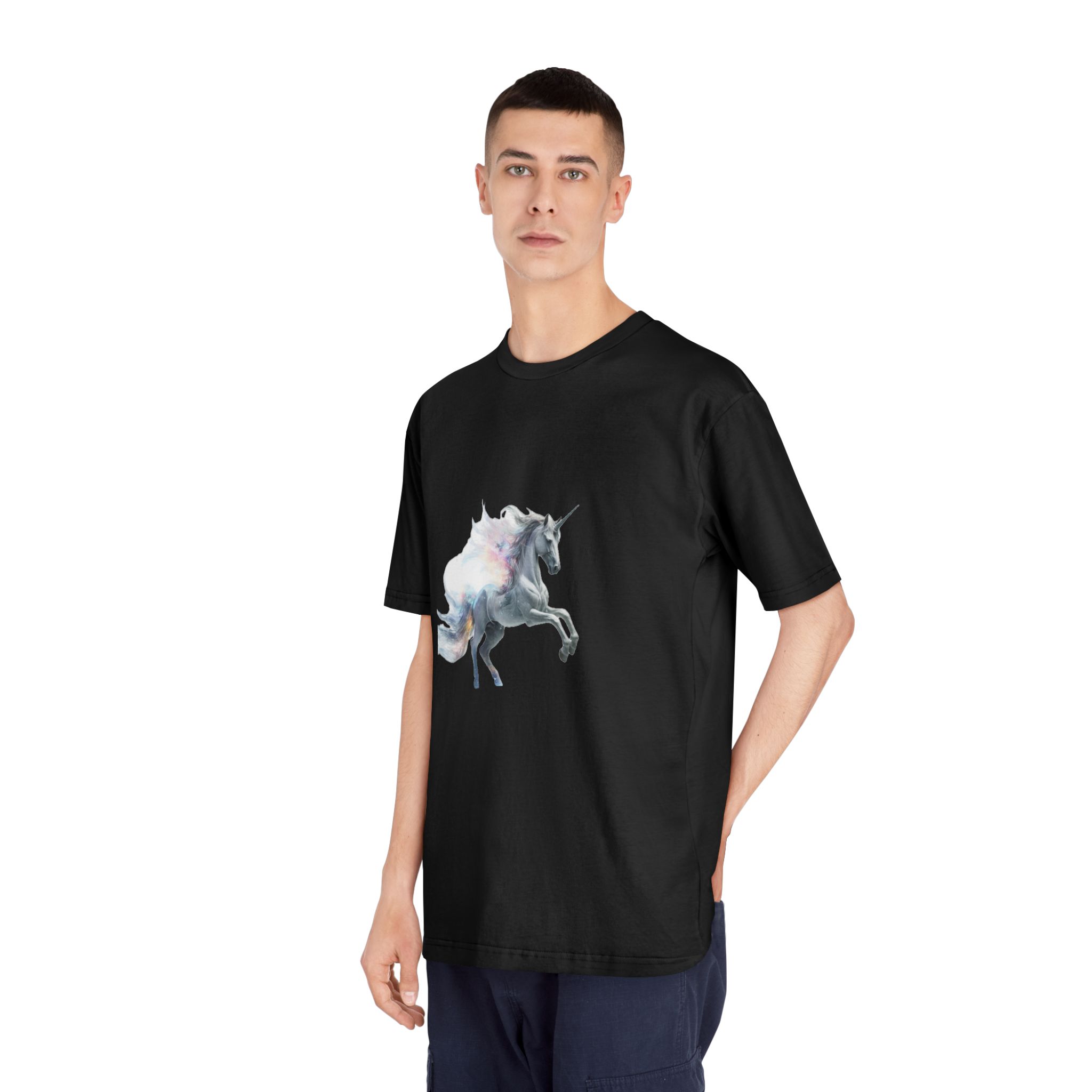 Unicorn With White Background High Quality Ultra Hd Unisex Classic Crewneck T Shirt - Image 8