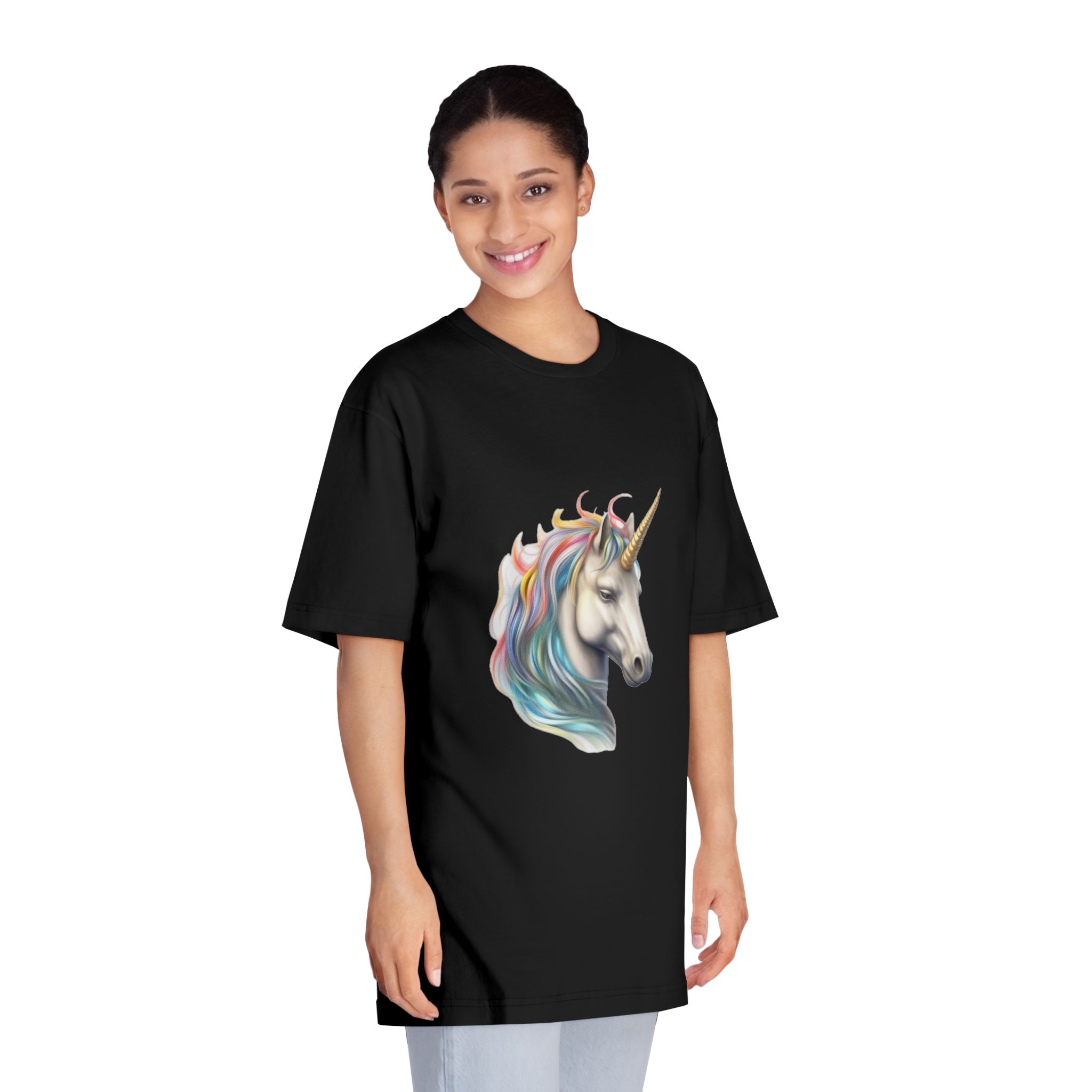 There Is Drawing Unicorn With Colorful Mane Generative Ai Unisex Classic Crewneck T Shirt - Image 7