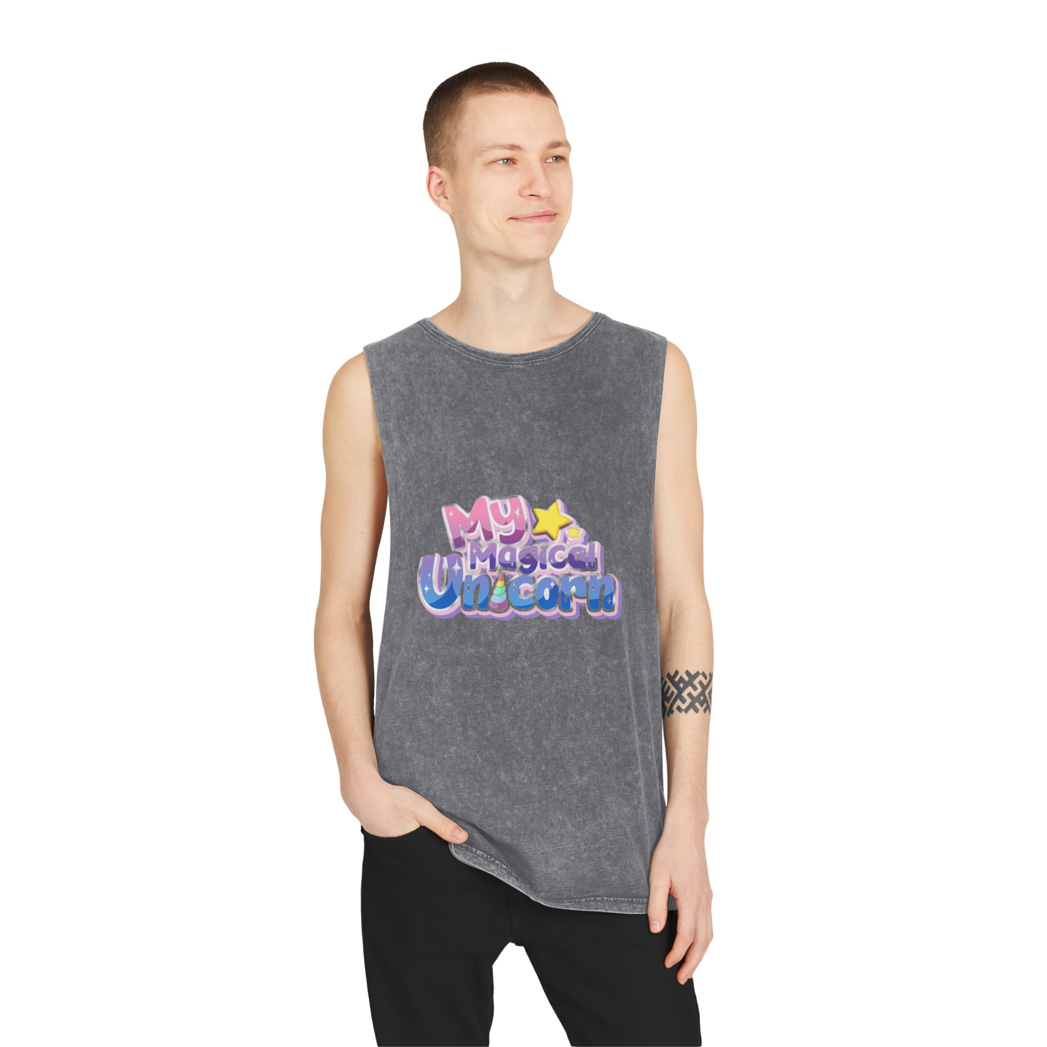 My Magical Unicorn Unisex Stonewash Tank Top - Image 11