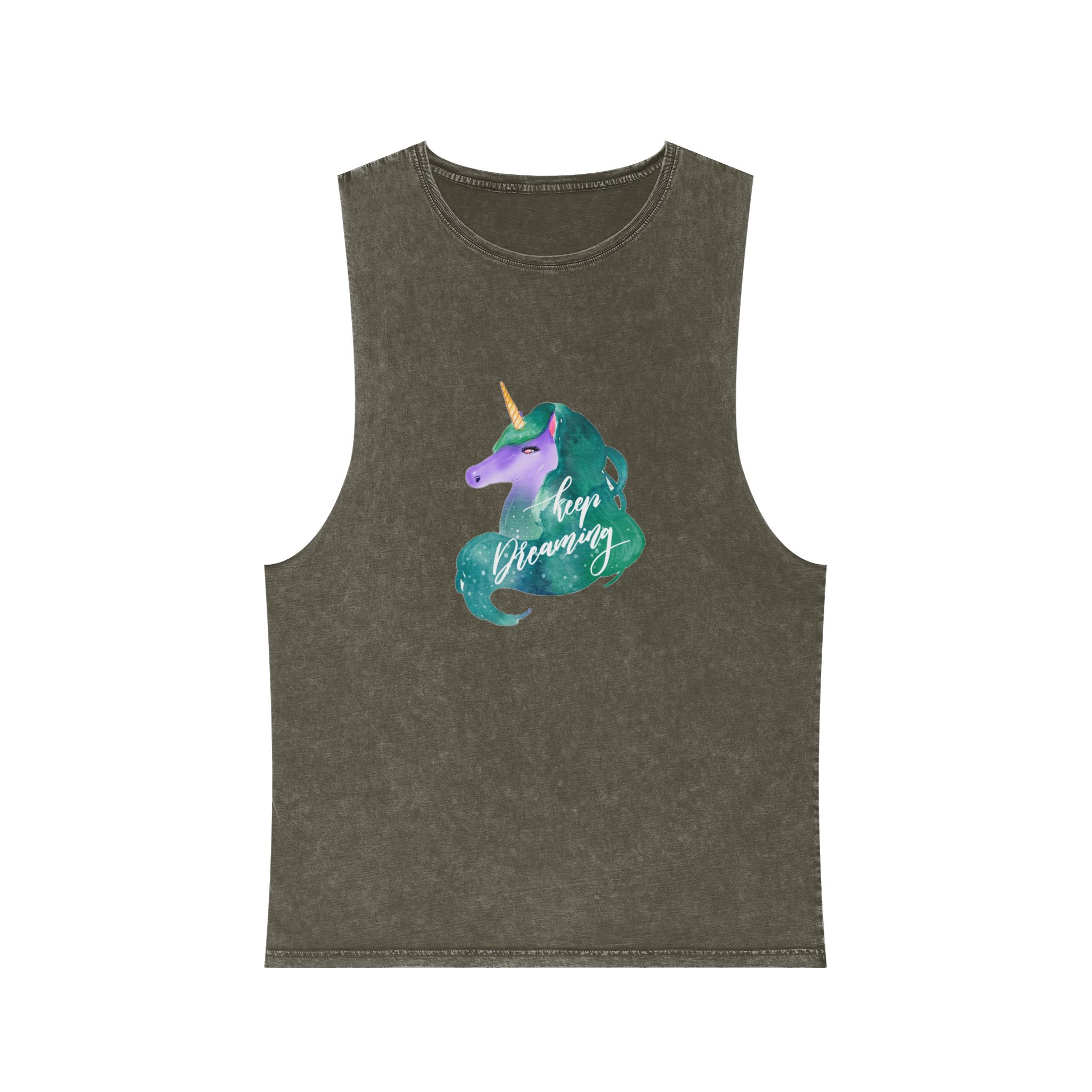 Unicorn V47 Unisex Stonewash Tank Top - Image 5