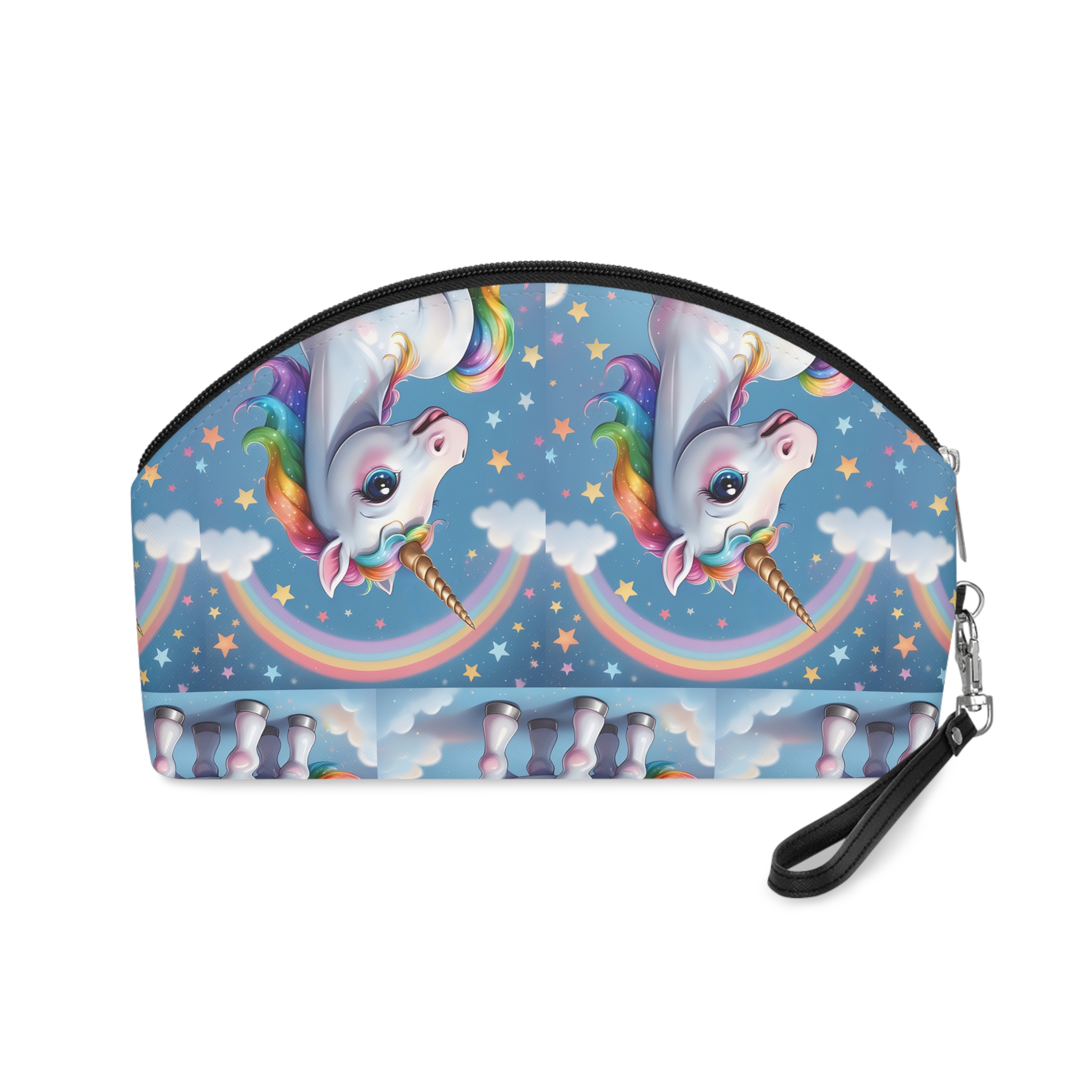 Happy Unicorn Background Sky Rainbow Copy Makeup Bag - Image 2