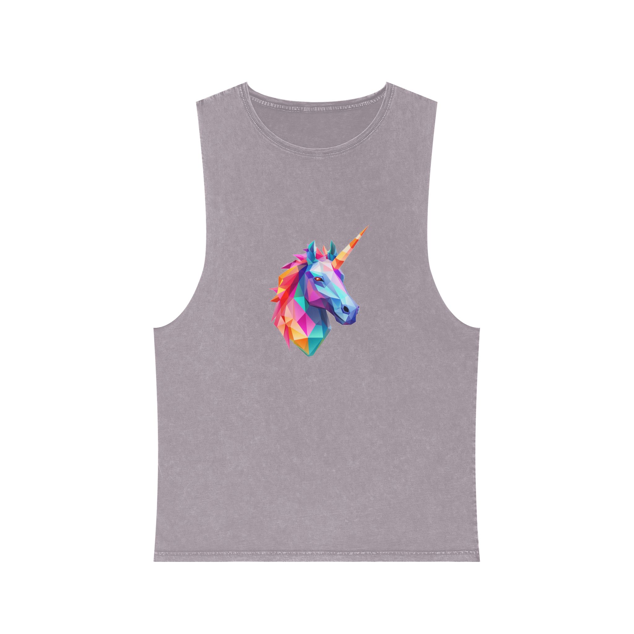 Mythical Unicorn With Poly Style (1) Unisex Stonewash Tank Top - Image 17