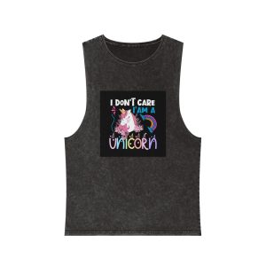 Unicorn Design 2 Unisex Stonewash Tank Top