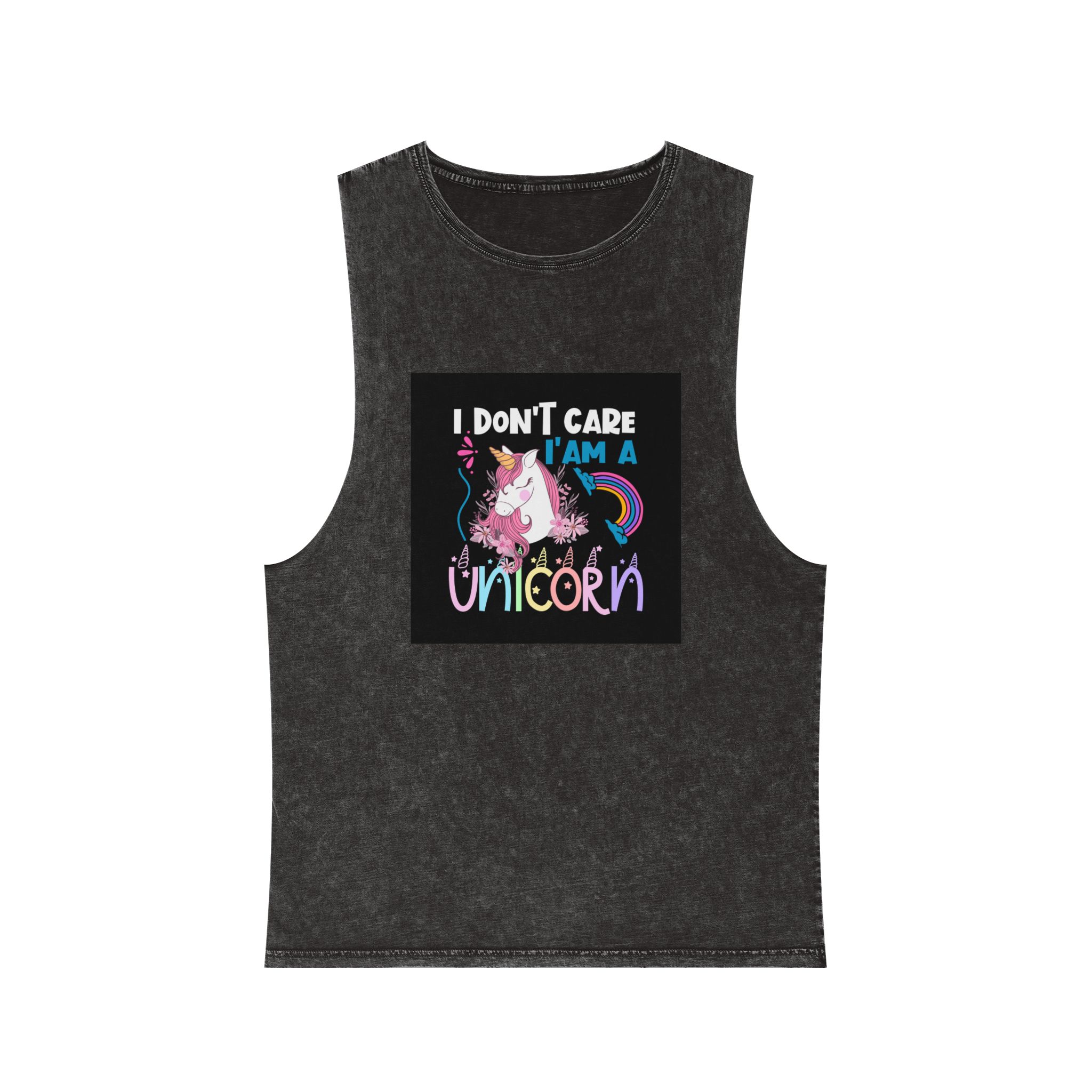 Unicorn Design 2 Unisex Stonewash Tank Top