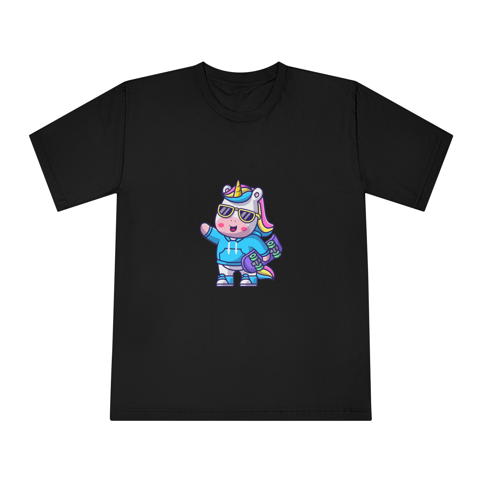 Cute Unicorn Skate Unisex Classic Crewneck T Shirt - Image 5