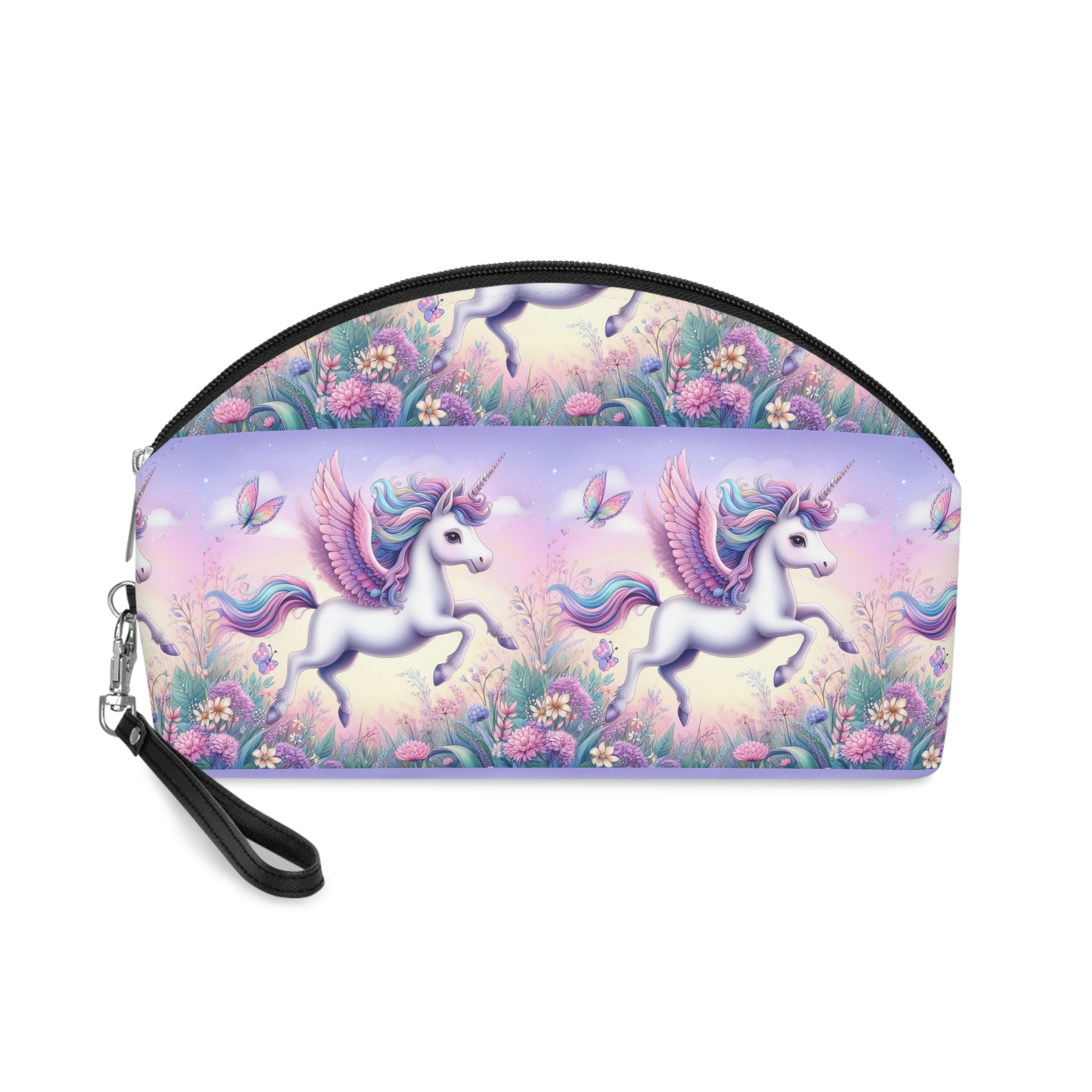 Beautiful Unicorn Running Magical Meadow Unicorn Background Images Whimsical Unicorn (41) Makeup Bag