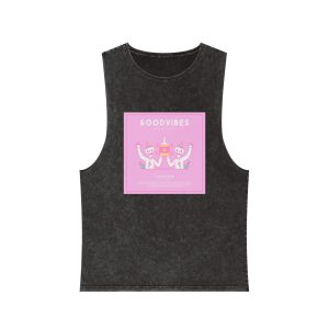 Cute Unicorn Skulls Holding Beer Bottle Illustration T Shirt Poster Unisex Stonewash Tank Top