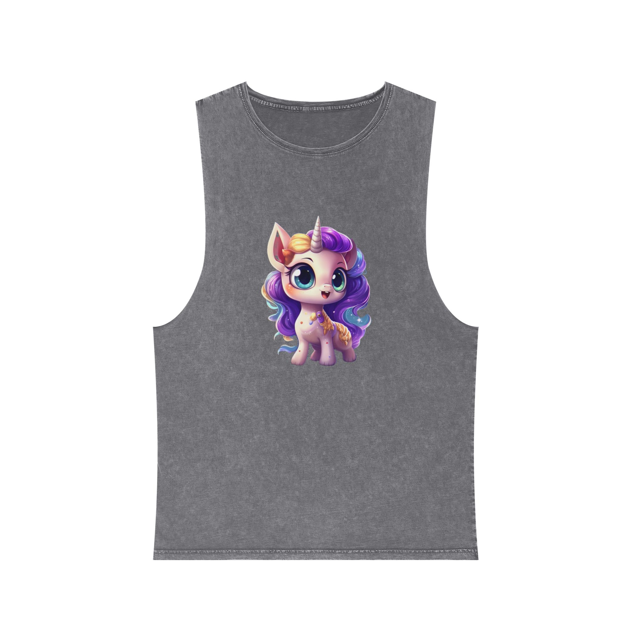 Beautiful Cute Baby Unicorn (1) Copy Unisex Stonewash Tank Top - Image 9
