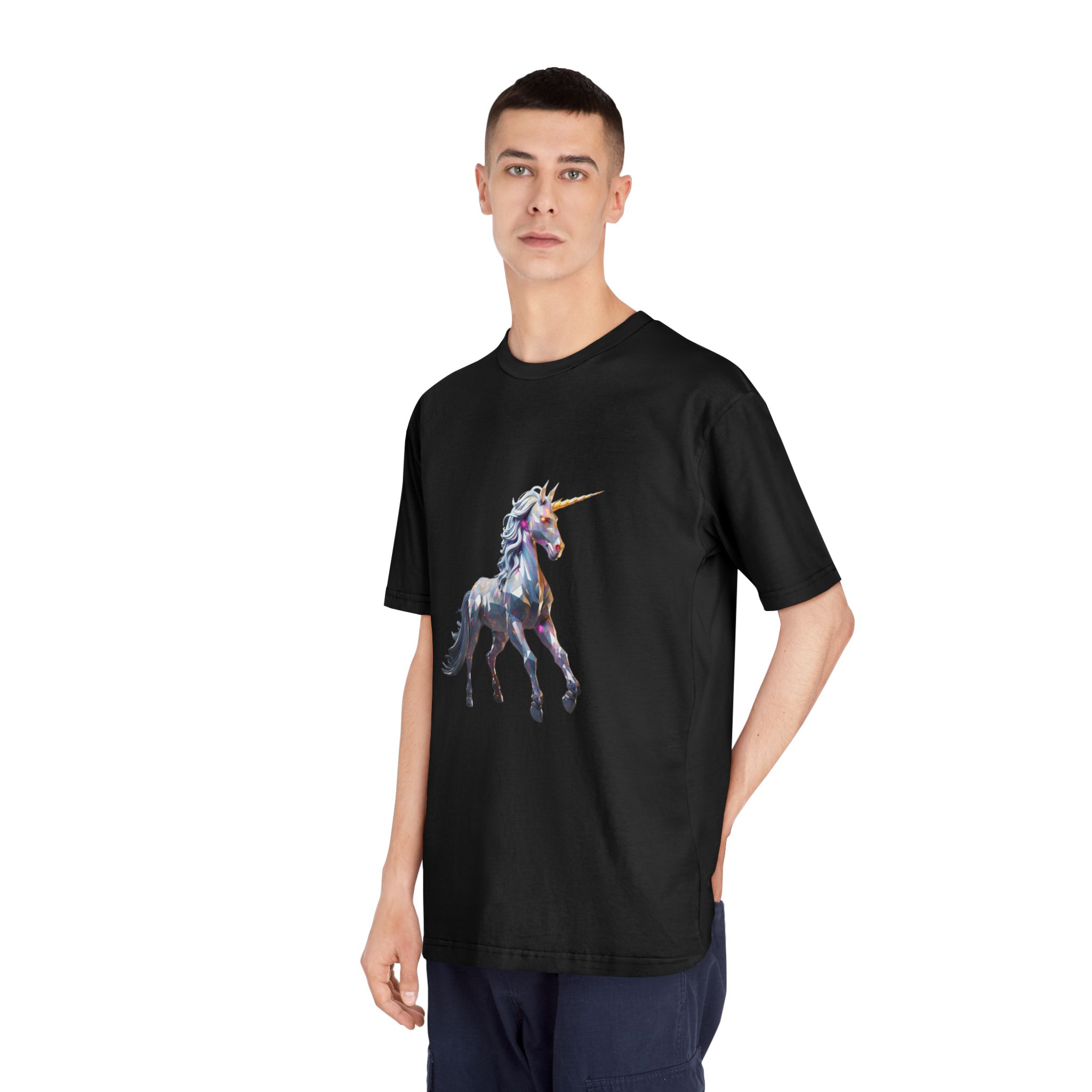 Mythical Unicorn Poly Style Unisex Classic Crewneck T Shirt - Image 8