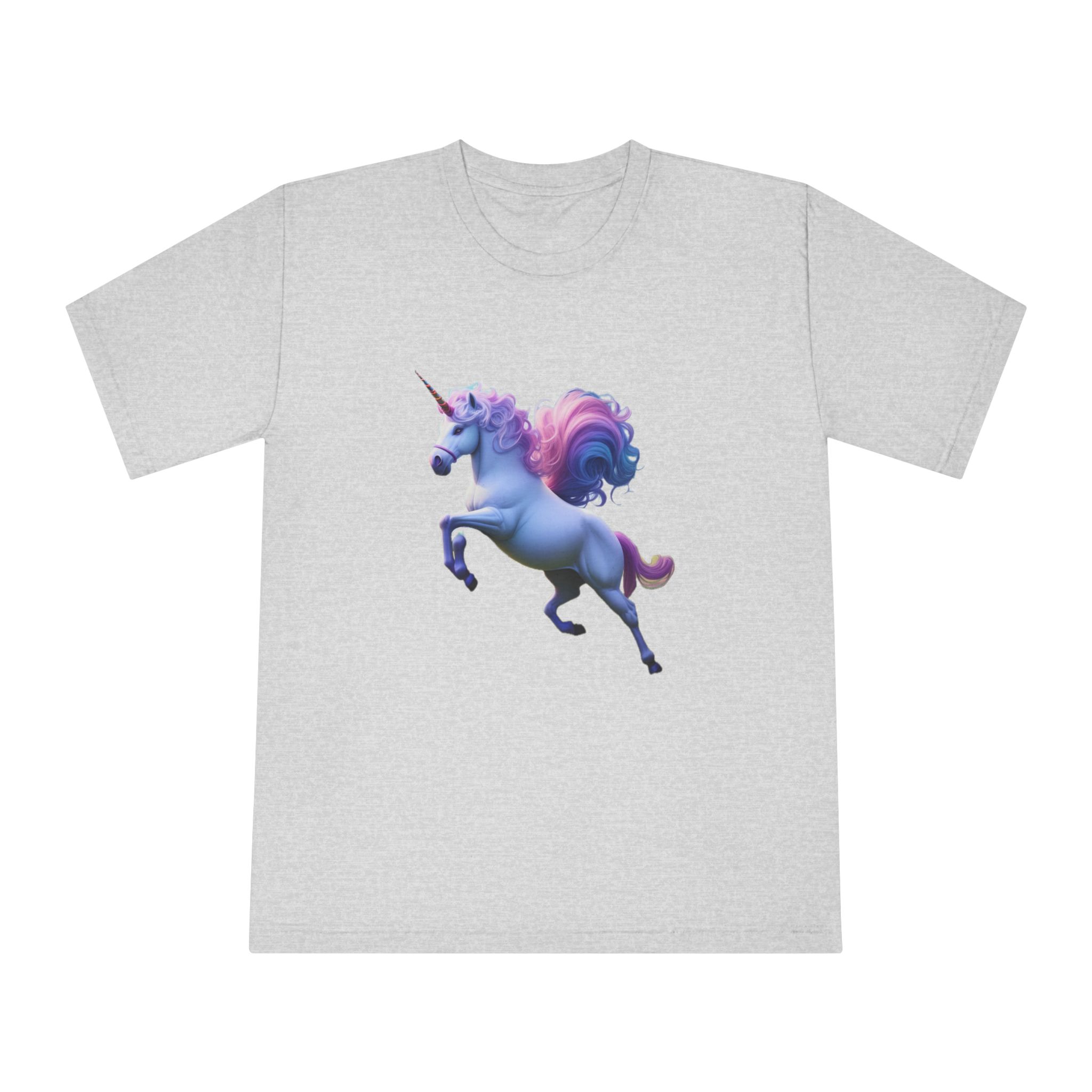 Beautiful Unicorn Running Magical Meadow Unicorn Background Images Whimsical Unicorn (26) Unisex Classic Crewneck T Shirt - Image 13