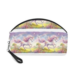 Beautiful Unicorn Running Magical Meadow Unicorn Background Images Whimsical Unicorn (10) Makeup Bag