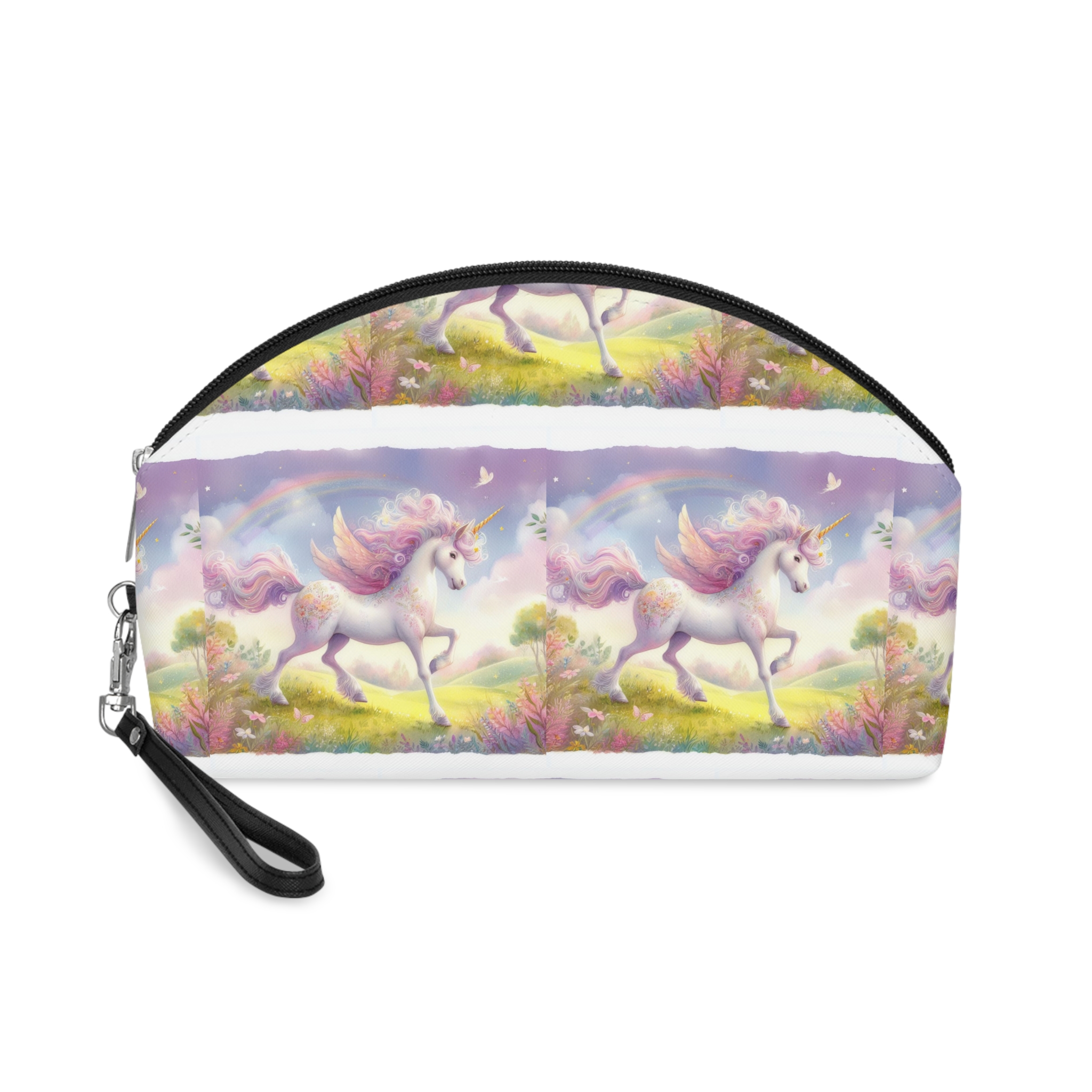 Beautiful Unicorn Running Magical Meadow Unicorn Background Images Whimsical Unicorn (10) Makeup Bag