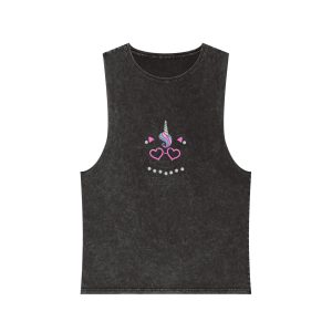 Little Caticorn Unisex Stonewash Tank Top