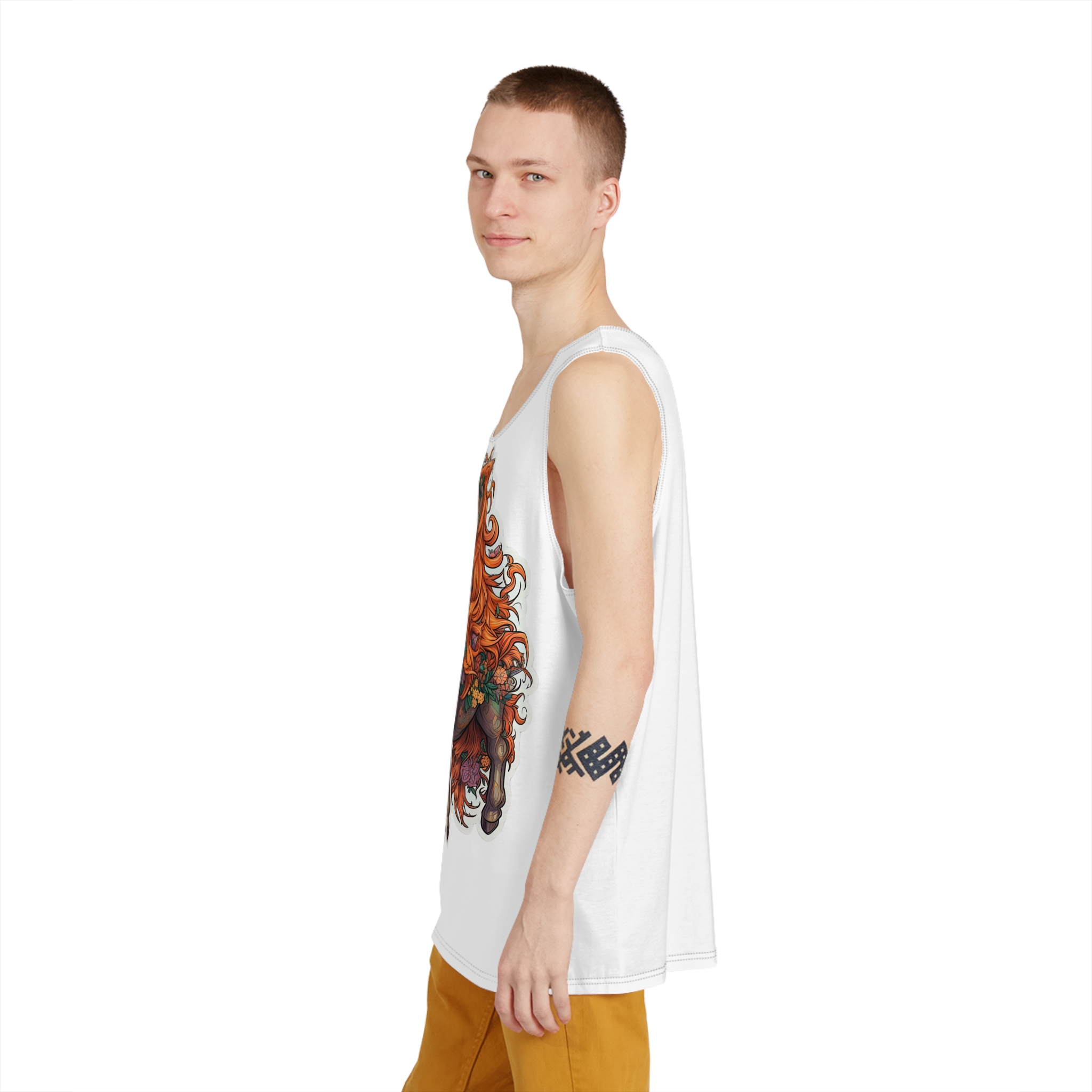 Drawing Unicorn With Flowers Picture Unicorn Mens Tank Aop