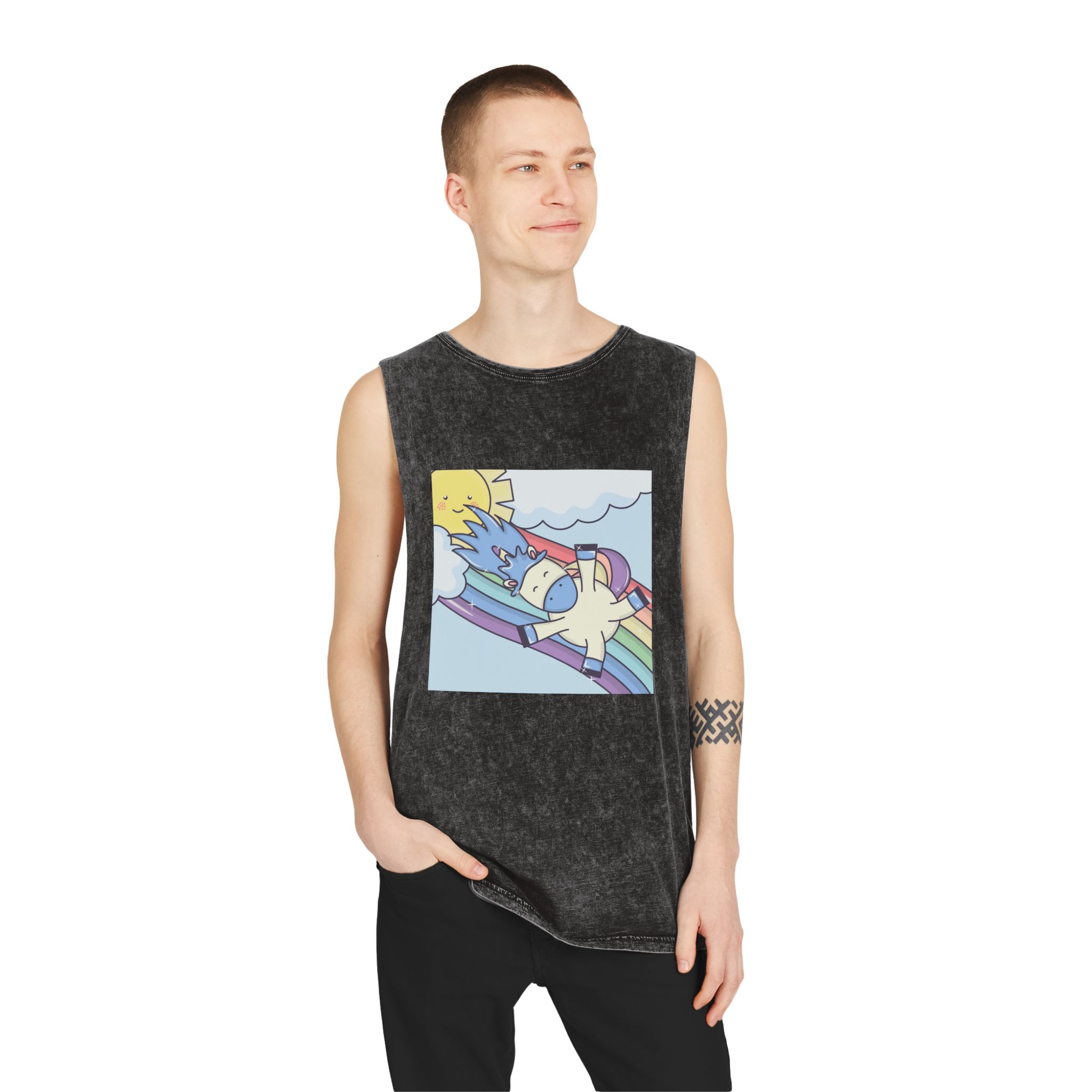 Unicorn V349 Unisex Stonewash Tank Top - Image 3