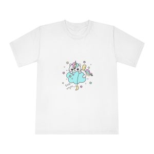 Cute Unicorn Cat Cloud Good Night Illustration Unisex Classic Crewneck T Shirt