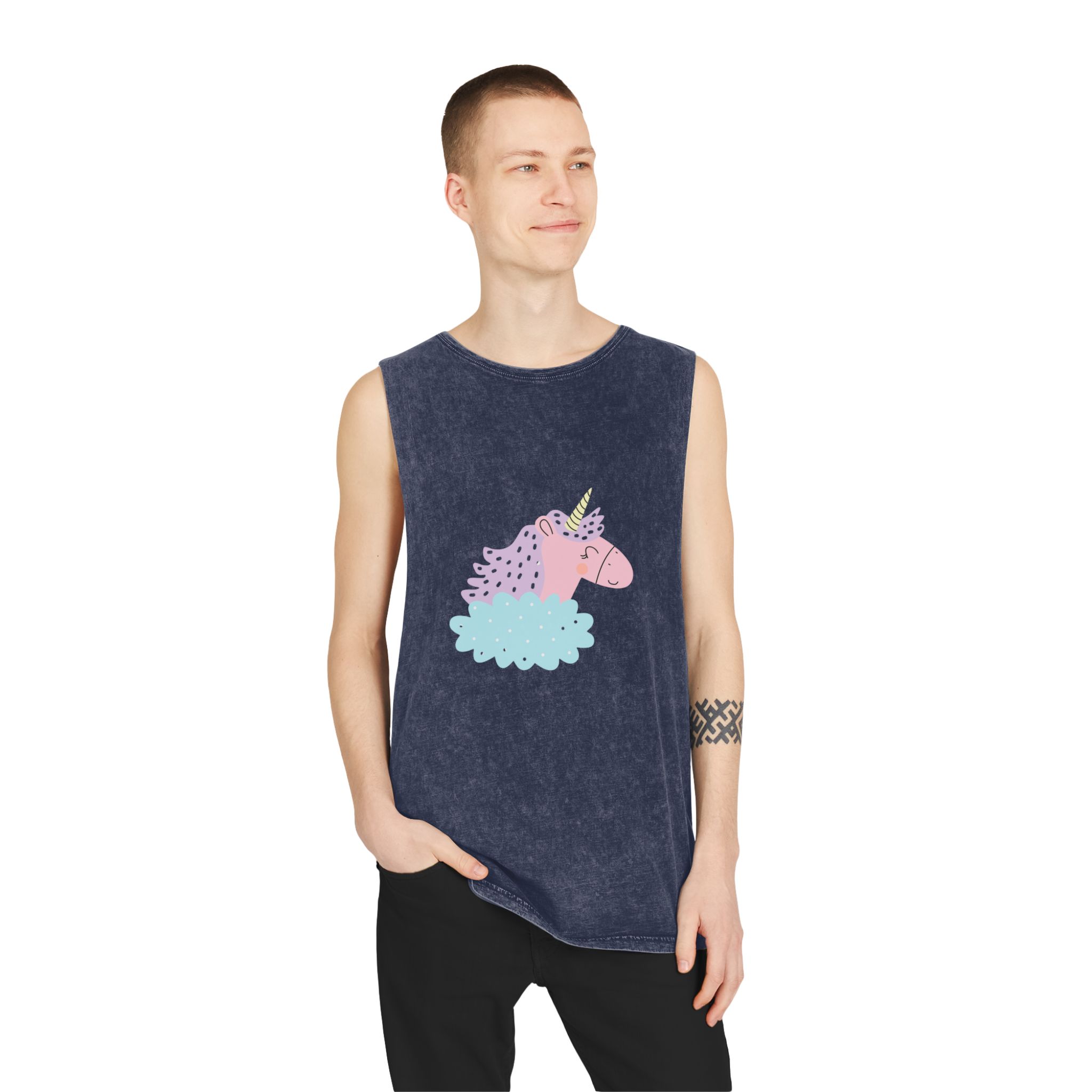 Sweetie Unicorn 184636 Unisex Stonewash Tank Top - Image 15