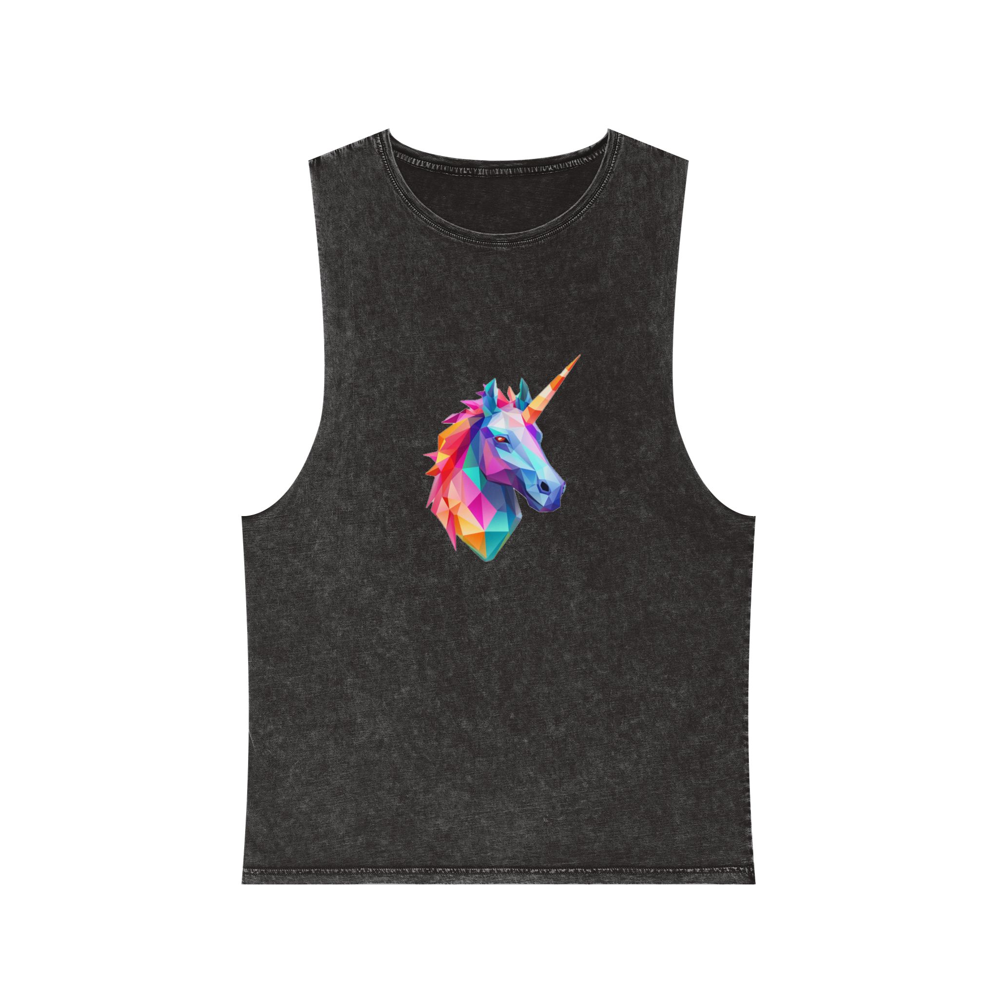 Mythical Unicorn With Poly Style (1) Unisex Stonewash Tank Top