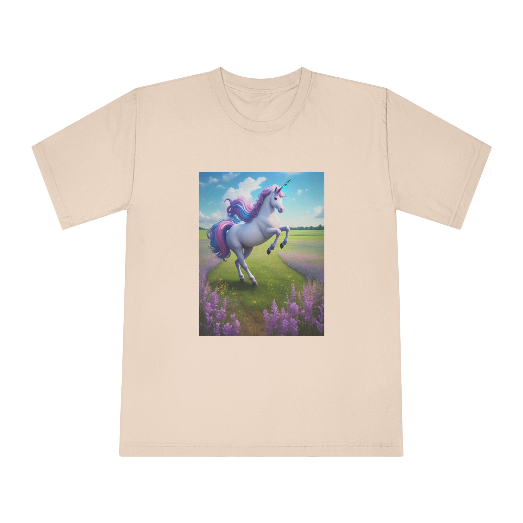 Beautiful Unicorn Running Magical Meadow Unicorn Background Images Whimsical Unicorn (72) Unisex Classic Crewneck T Shirt - Image 9