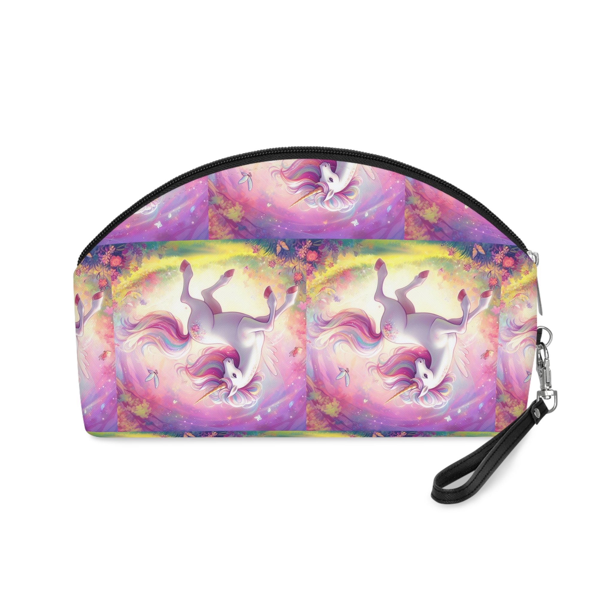 Beautiful Unicorn Running Magical Meadow Unicorn Background Images Whimsical Unicorn (2) Makeup Bag - Image 2