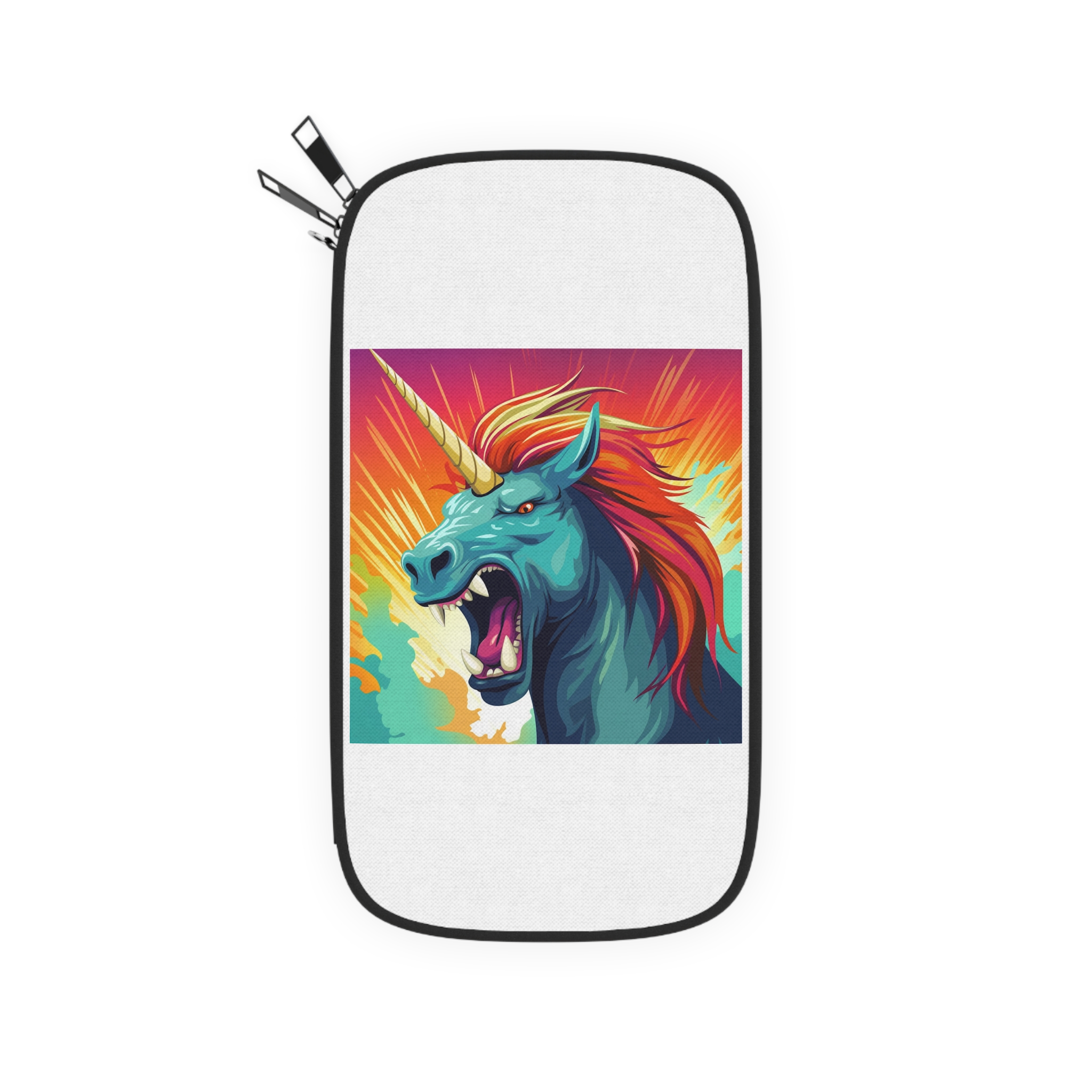 Illustration Unicorn With Colorful Mane Yellow Horn Generative Ai Passport Wallet - Image 2