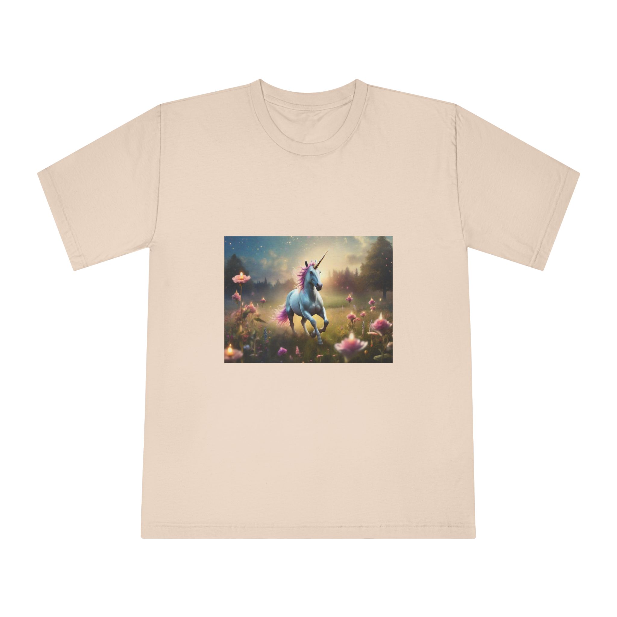 Beautiful Unicorn Running Magical Meadow Unicorn Background Images Whimsical Unicorn (35) Unisex Classic Crewneck T Shirt - Image 9