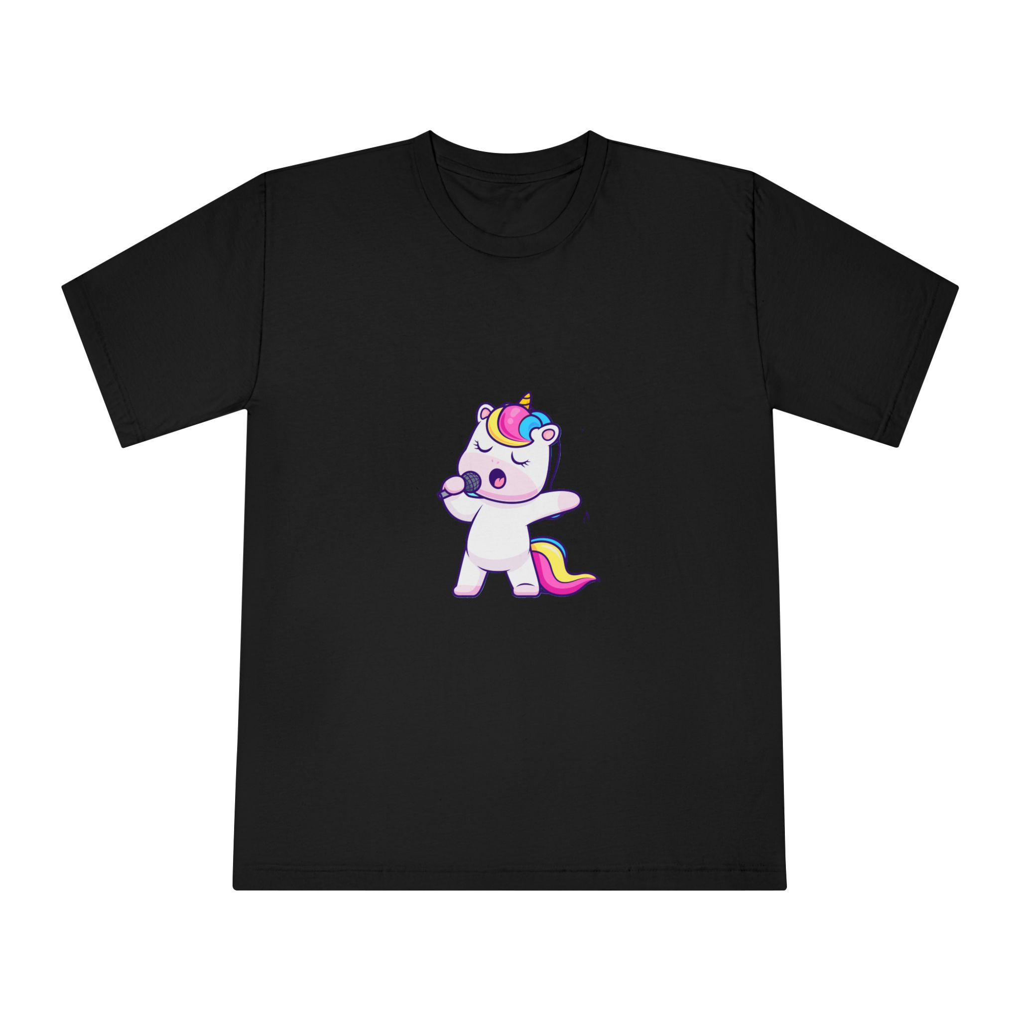 Cute Unicorn Singing Unisex Classic Crewneck T Shirt - Image 5