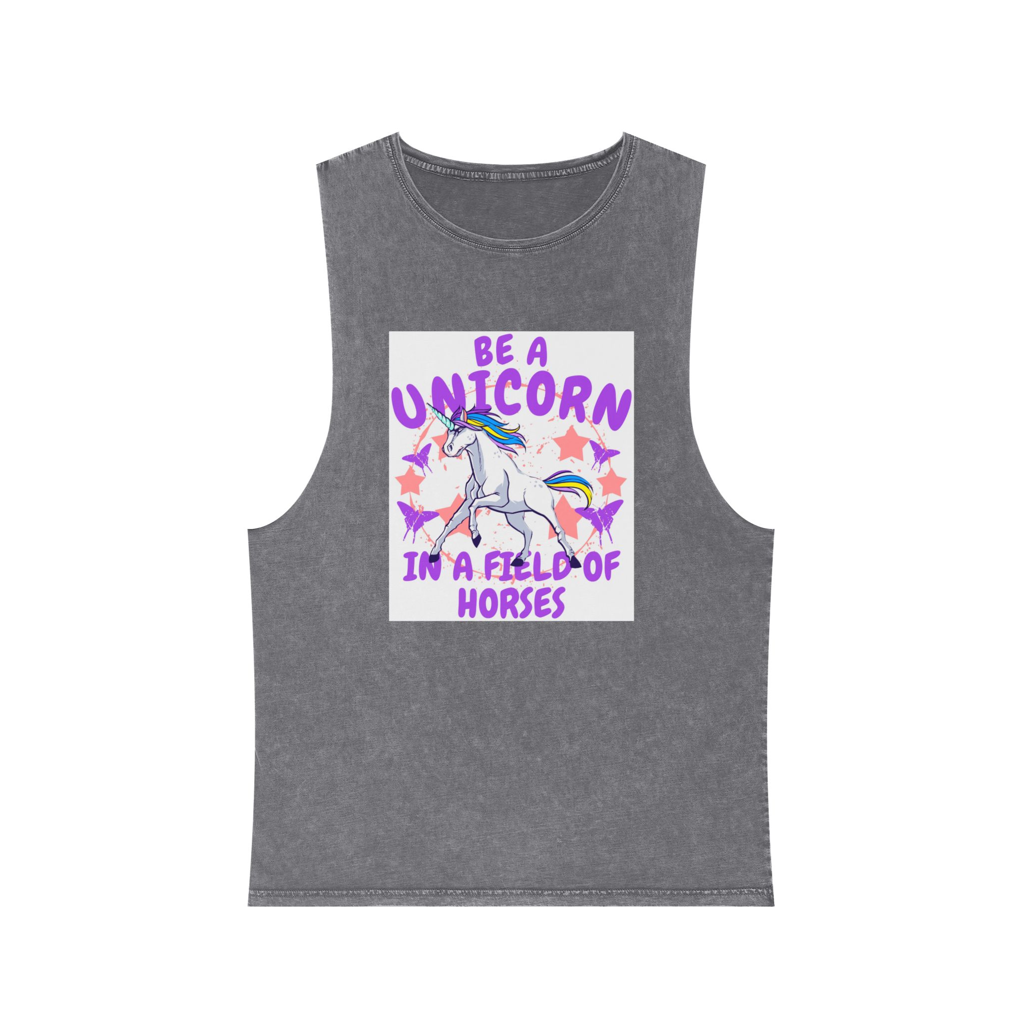 Be Unicorn Unisex Stonewash Tank Top - Image 9