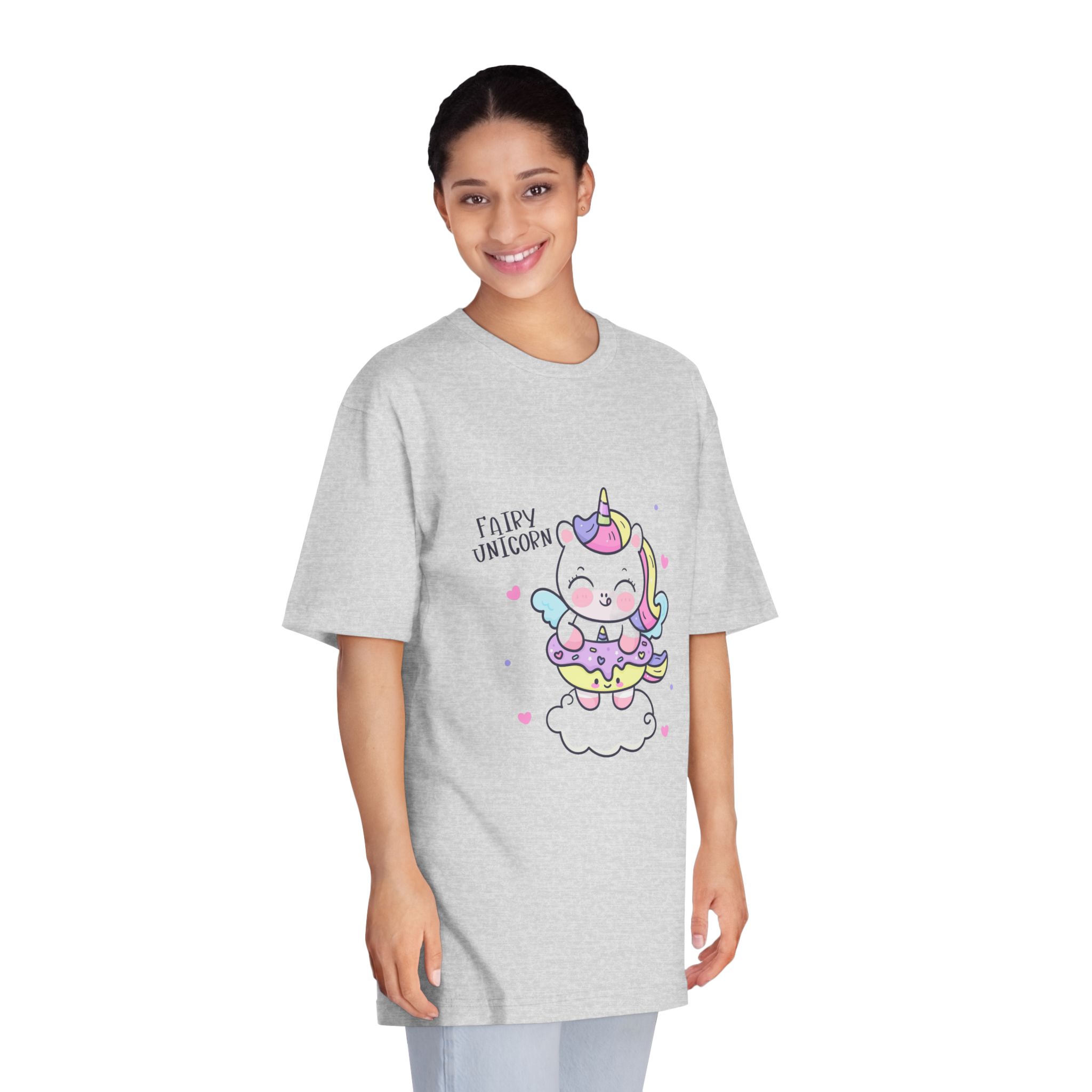 Cute Unicorn Cartoon Donut Cloud Kawaii Animal Unisex Classic Crewneck T Shirt - Image 15