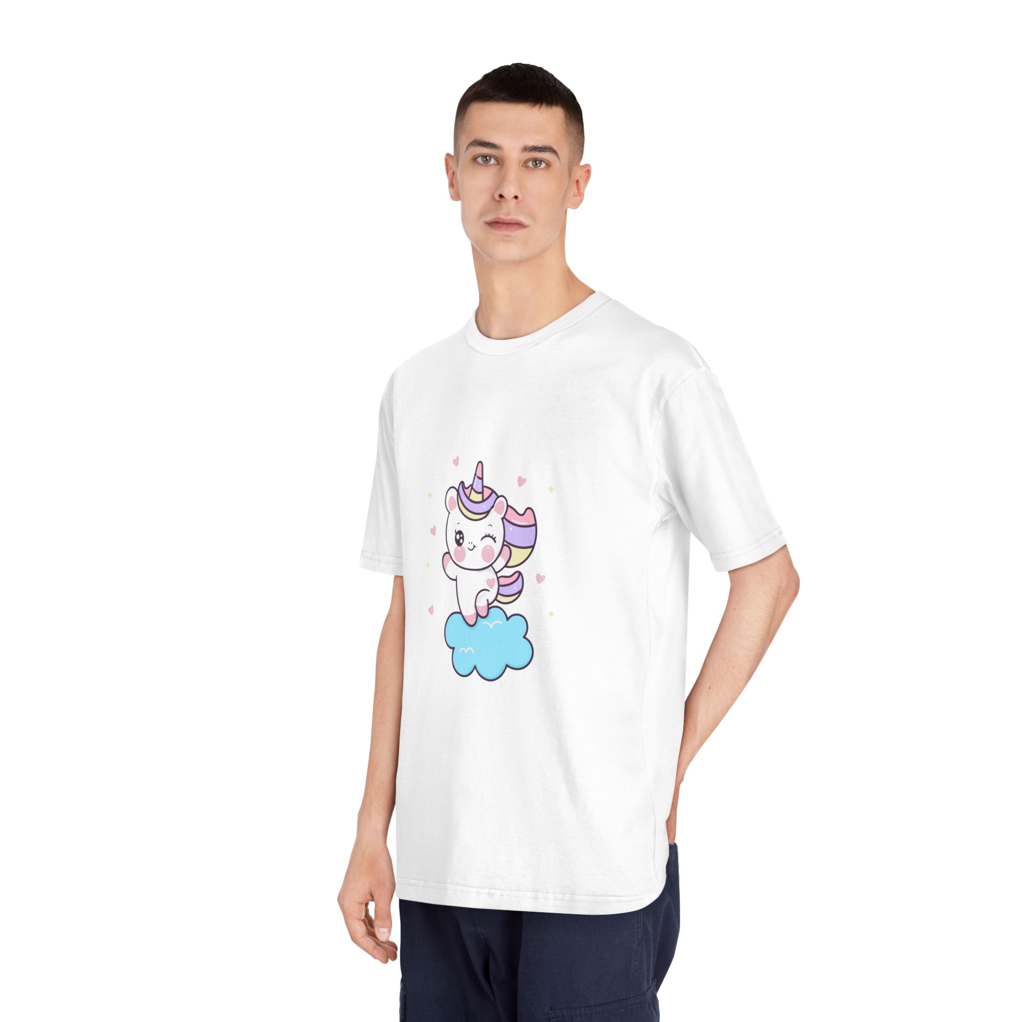 Unicorn Cloud Kawaii Animal Cartoon Fairytale Character Unisex Classic Crewneck T Shirt - Image 4