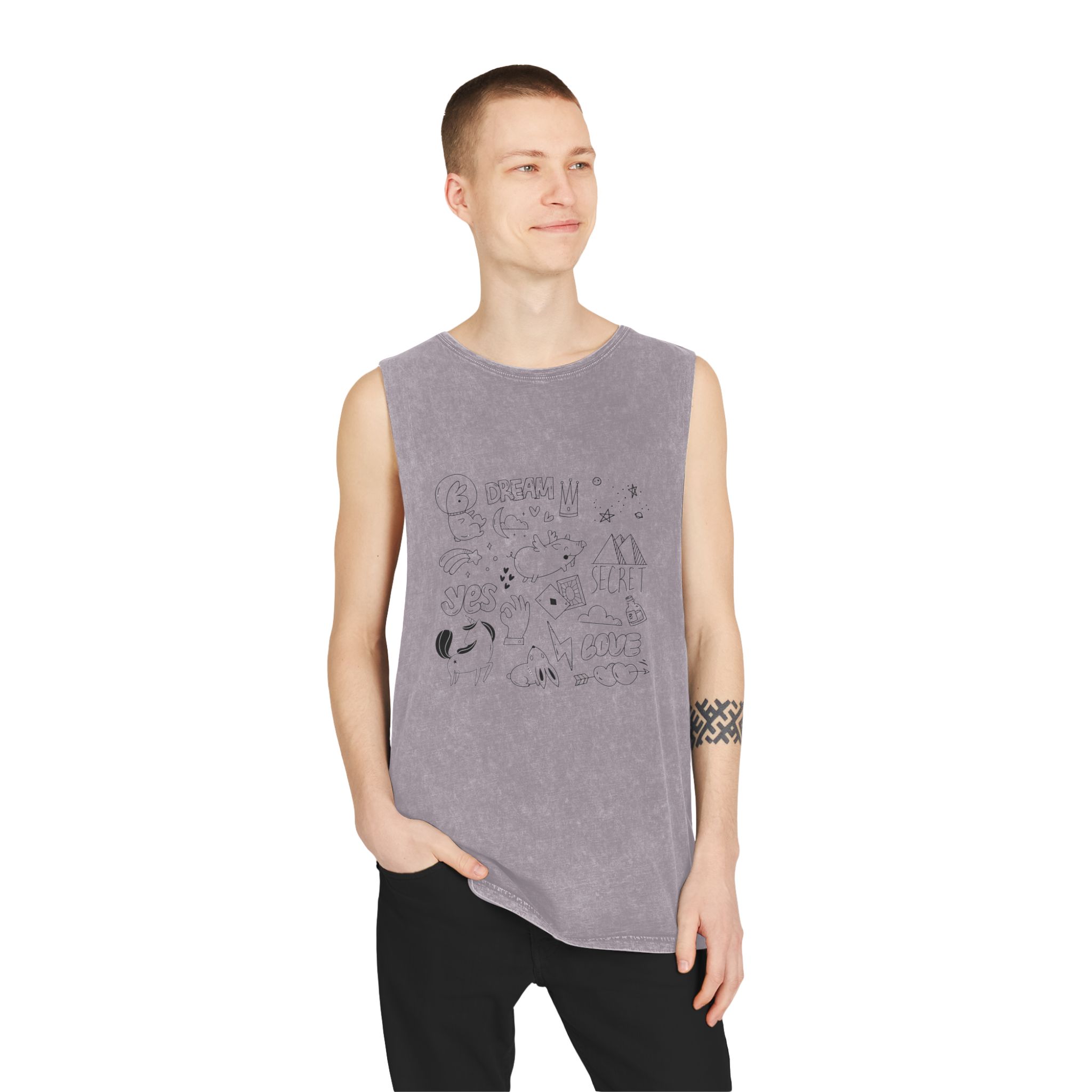 Unicorn V146 Unisex Stonewash Tank Top - Image 19