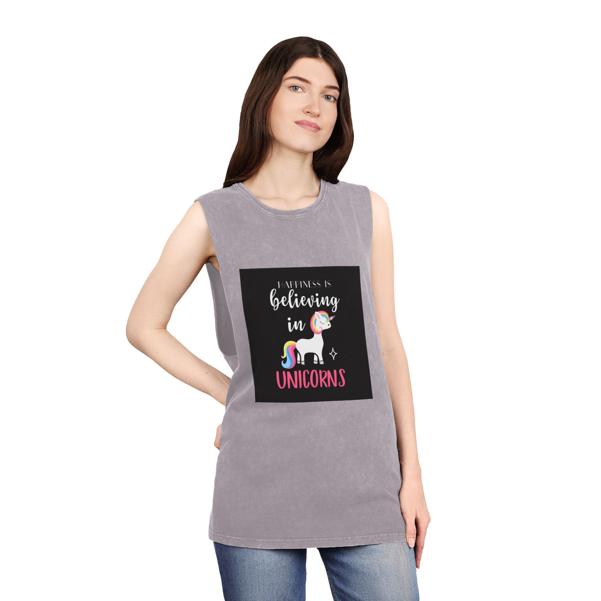 Unicorn 11 Unisex Stonewash Tank Top - Image 20