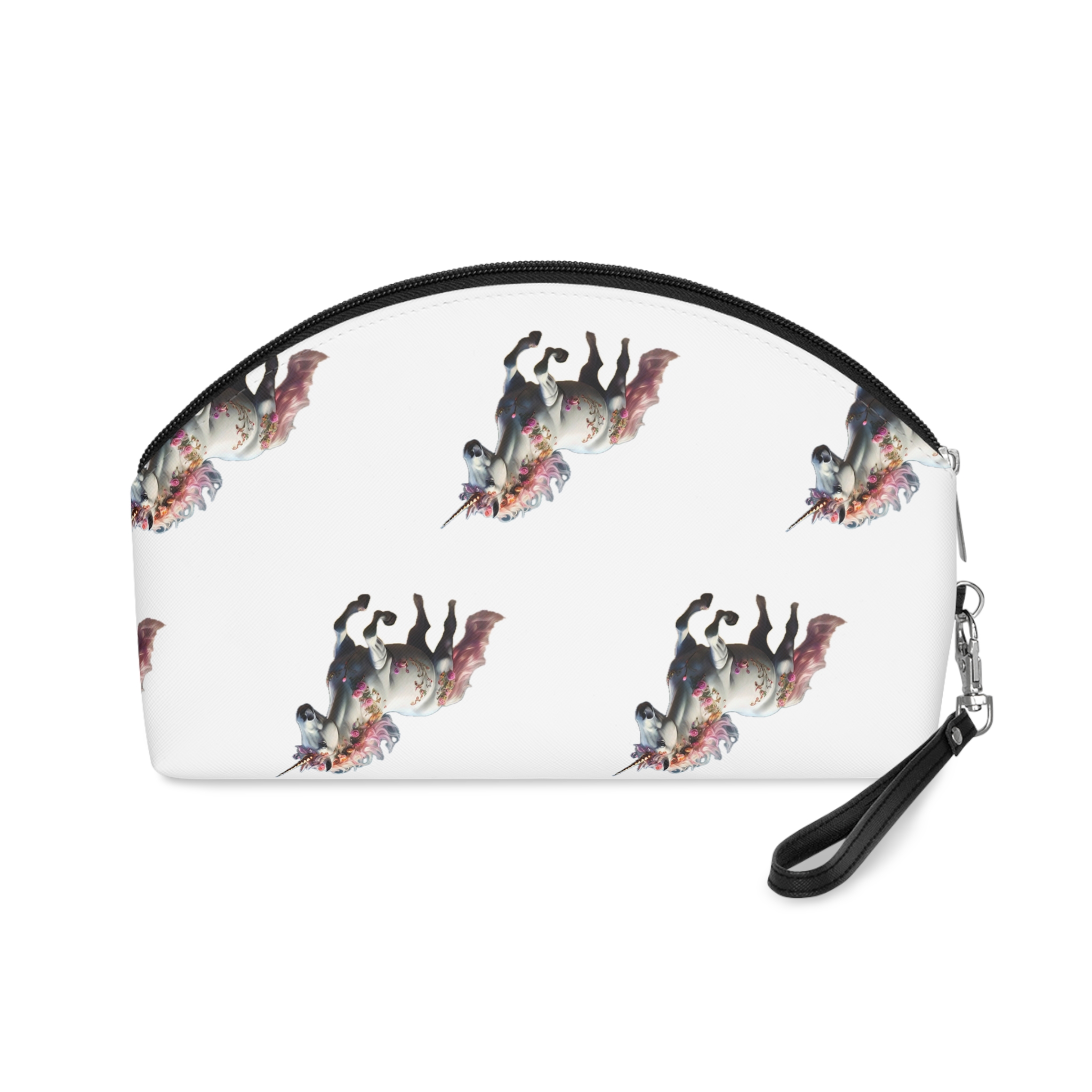Beautiful Unicorn Running Magical Meadow Unicorn Background Images Whimsical Unicorn (38) Makeup Bag - Image 2
