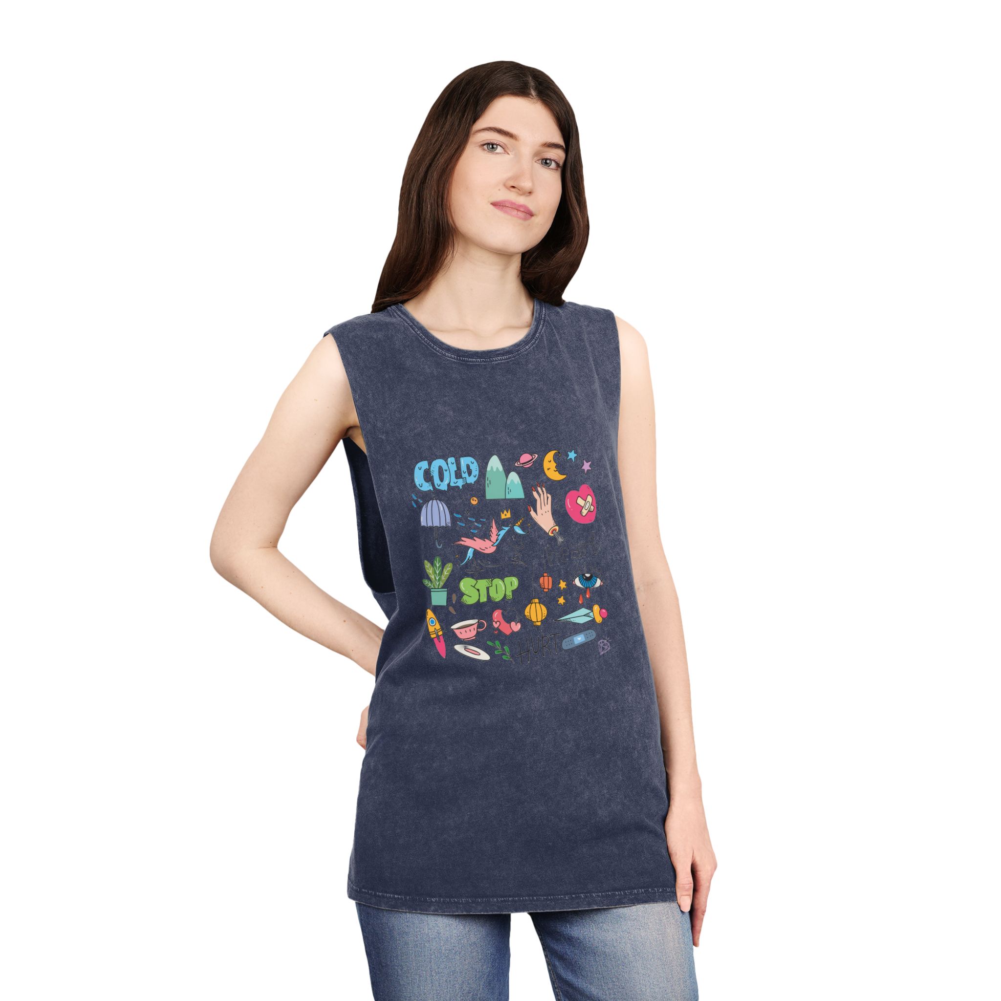 Unicorn V147 Unisex Stonewash Tank Top - Image 16